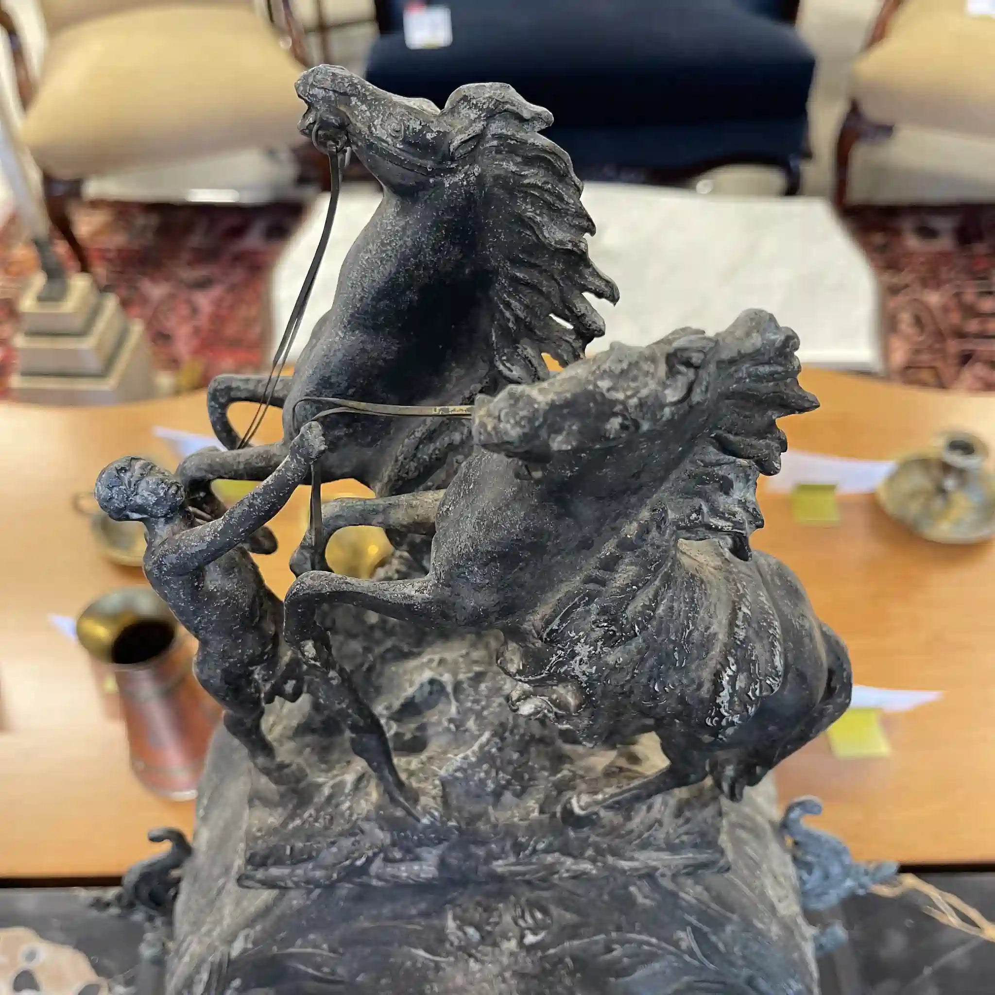 【アンティーク】 置き時計 / スペルター像 / 19世紀(推定) / スペルター / フランス