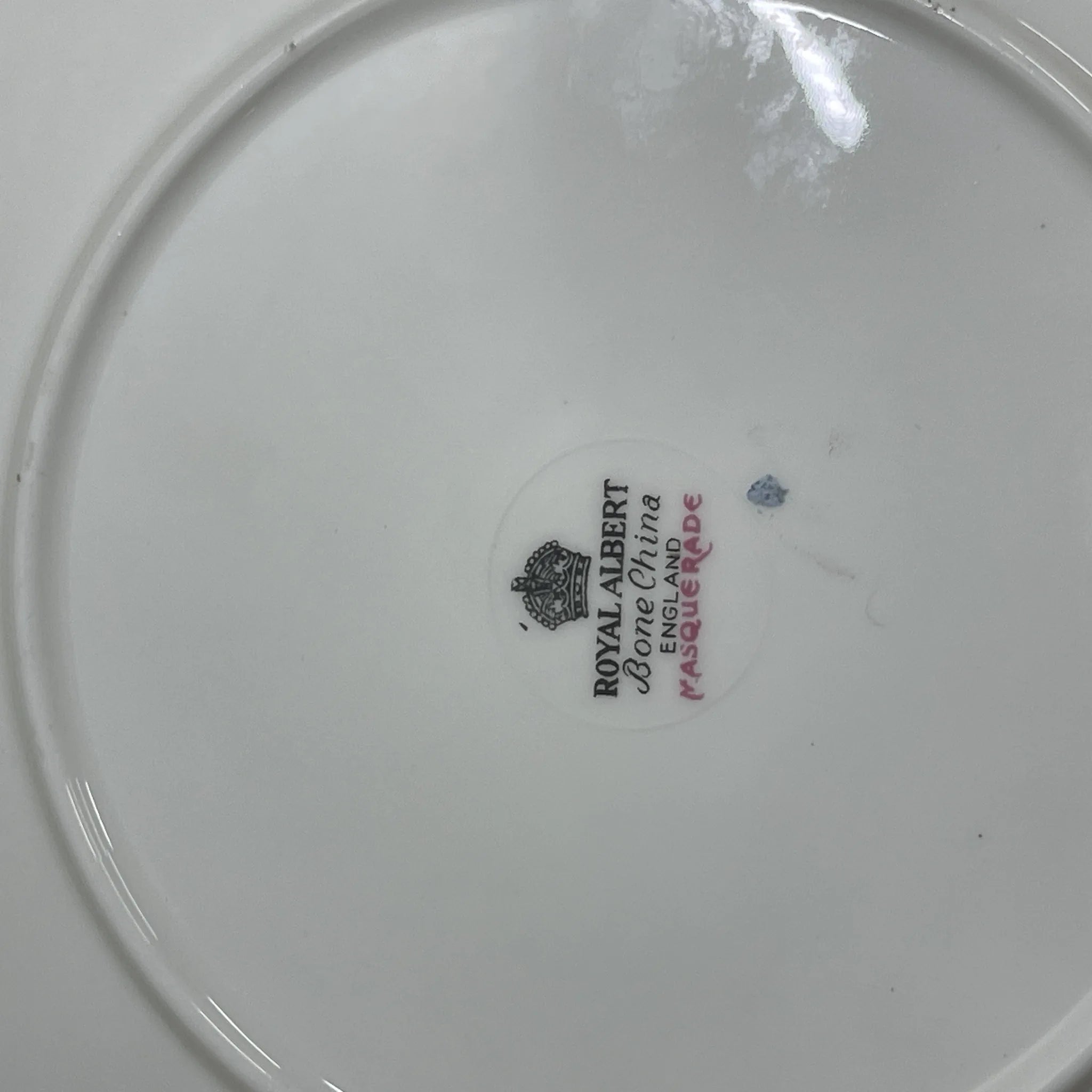 【复古】晚餐盘(主盘)/ Royal Albert / Masquerade /估计20c中期/ Bone China /英国/黑玫瑰