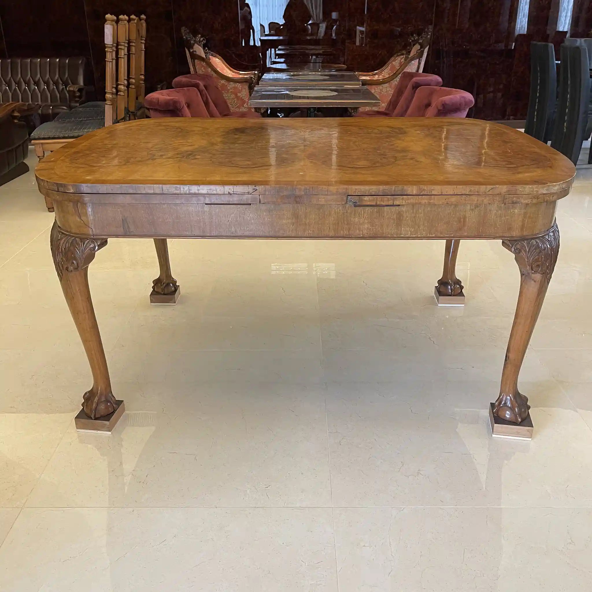 古董餐桌椅套裝/可伸縮餐桌和扶手椅