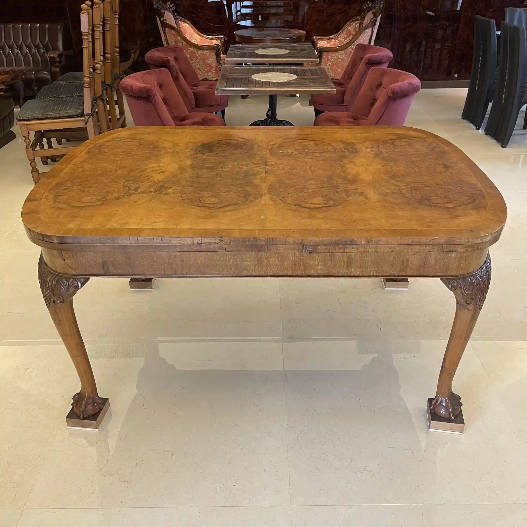 古董餐桌椅套裝/可伸縮餐桌和扶手椅