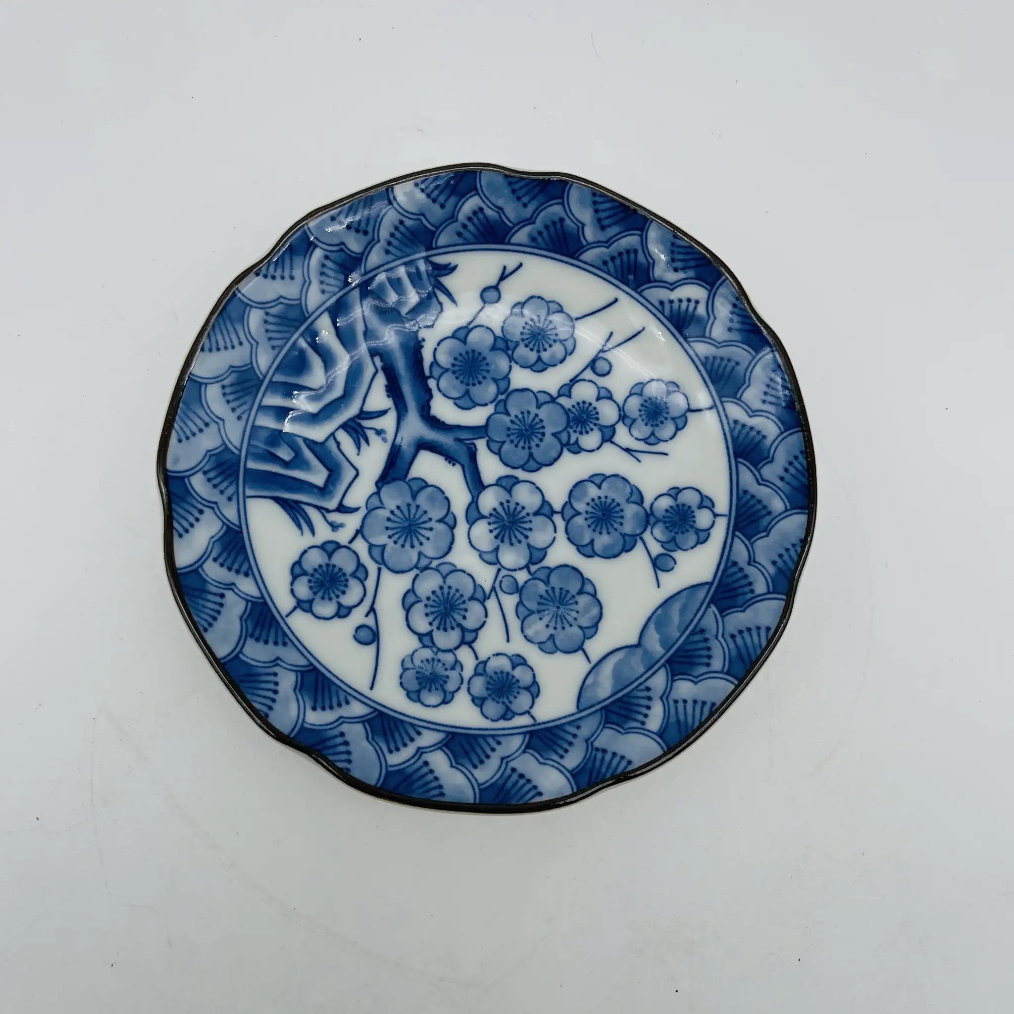 【リユース】 小皿揃 10P / 美濃和 / 日本 / 陶彩 縁波型 / 箱付き