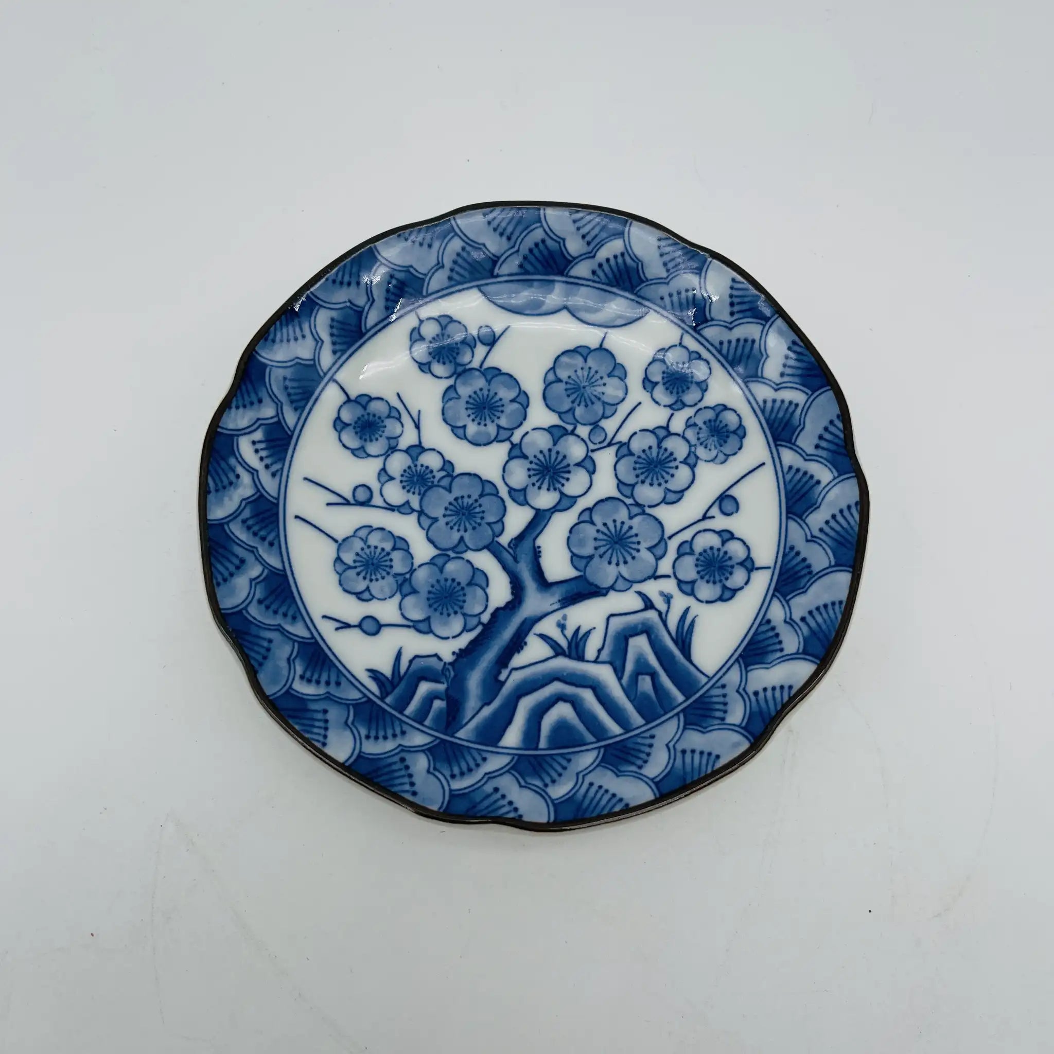 【リユース】 小皿揃 10P / 美濃和 / 日本 / 陶彩 縁波型 / 箱付き