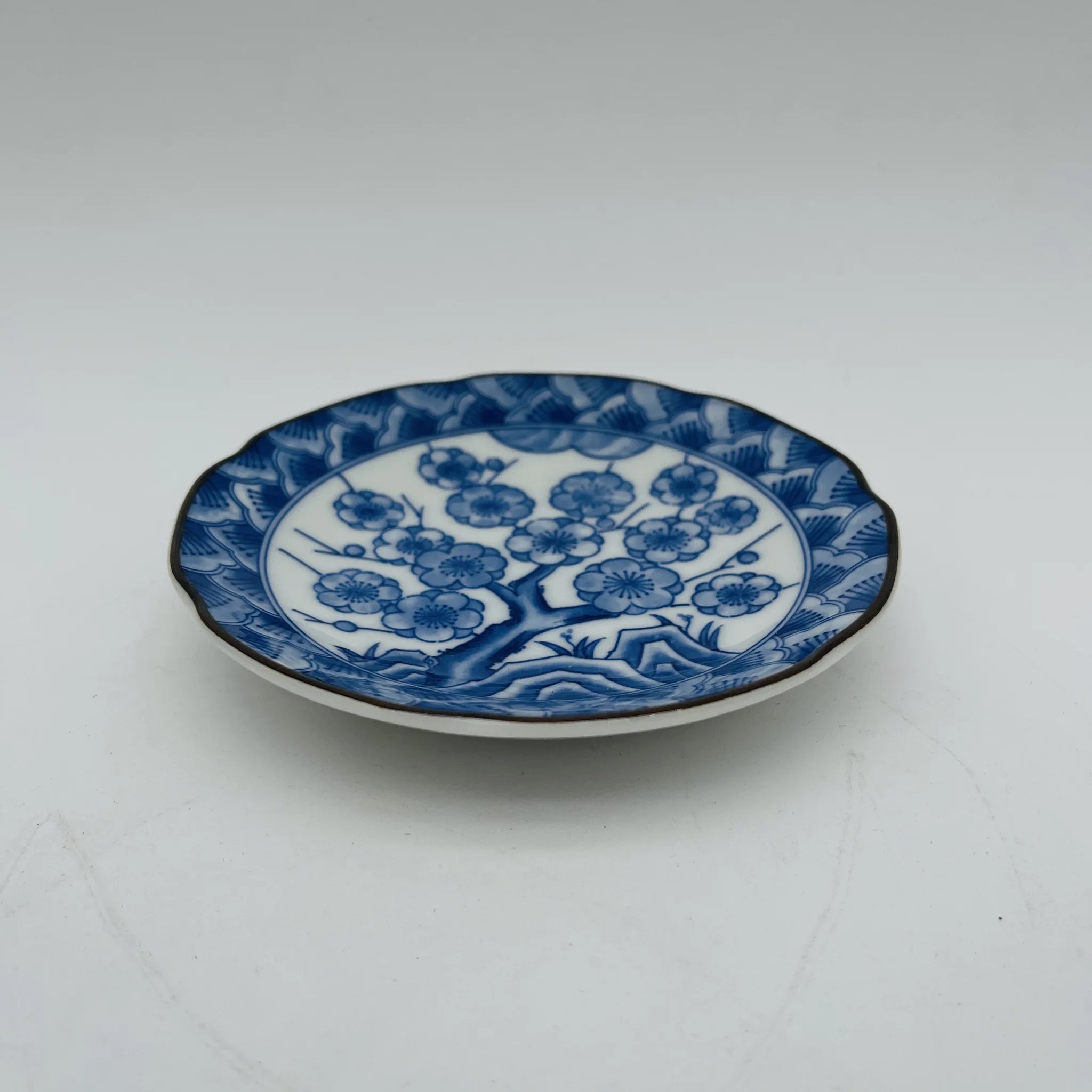 【リユース】 小皿揃 10P / 美濃和 / 日本 / 陶彩 縁波型 / 箱付き