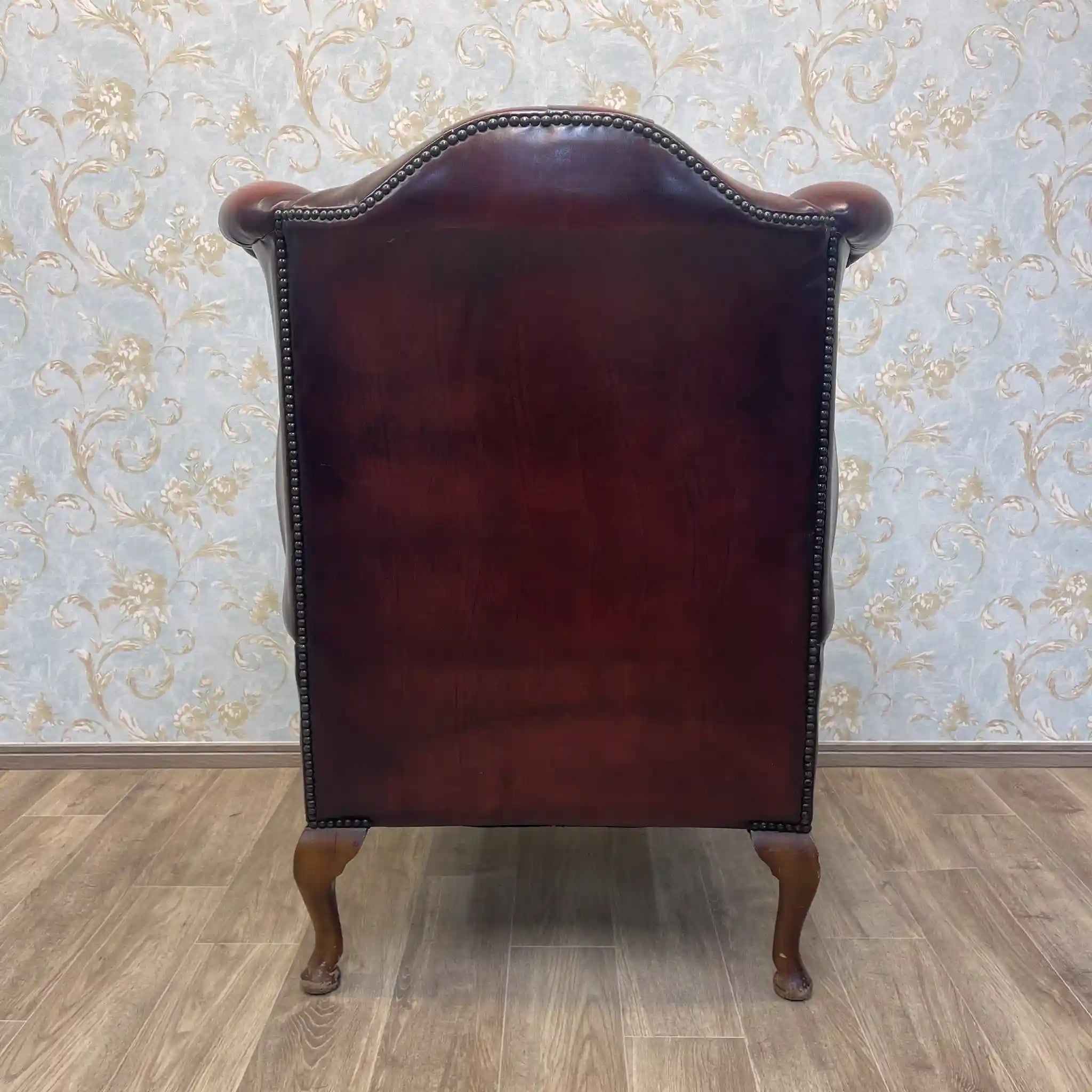 【アンティーク】 チェスターフィールドチェア / 1940年代 / 本革 / イギリス / ボタン締め,飾り鋲,総革張り