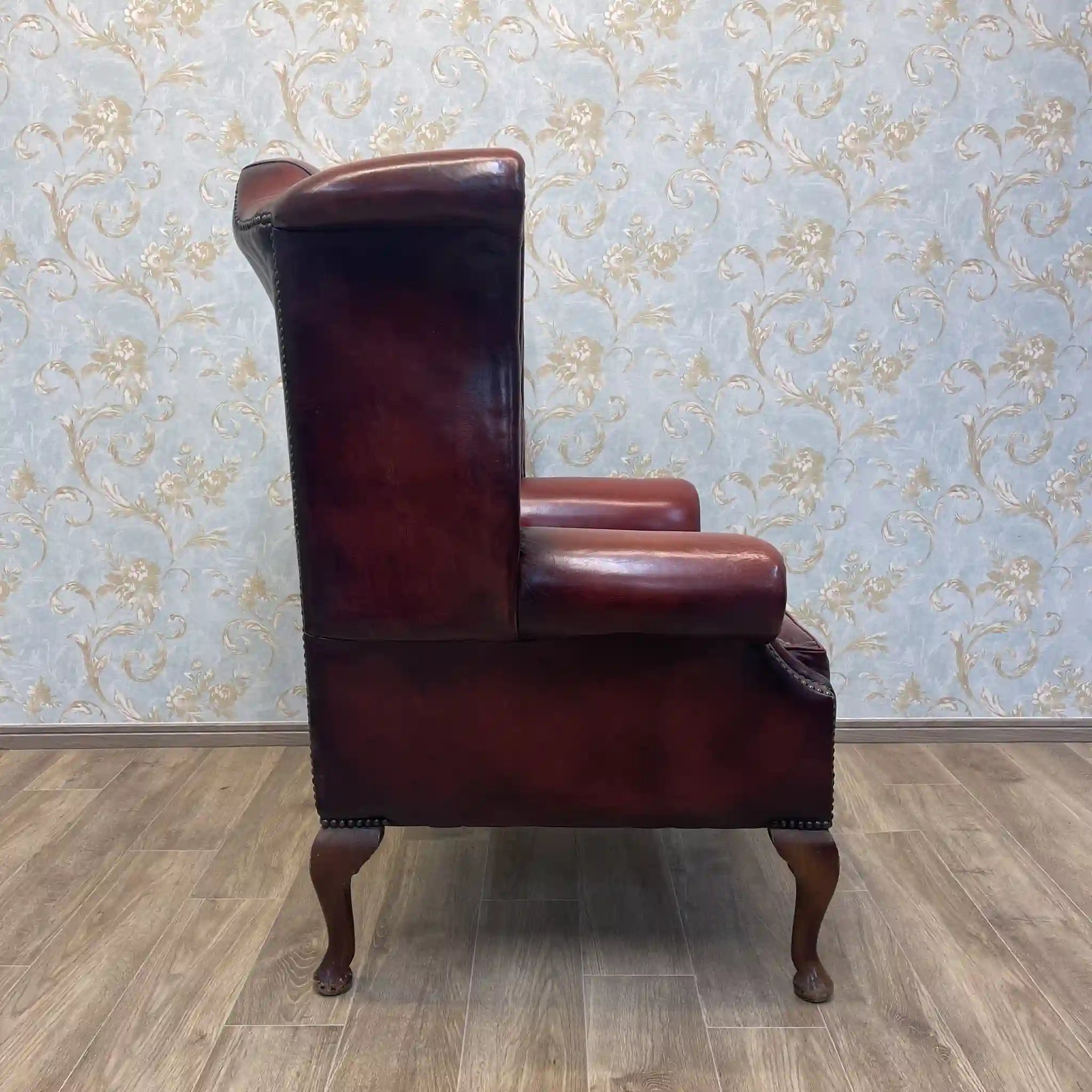 【アンティーク】 チェスターフィールドチェア / 1940年代 / 本革 / イギリス / ボタン締め,飾り鋲,総革張り