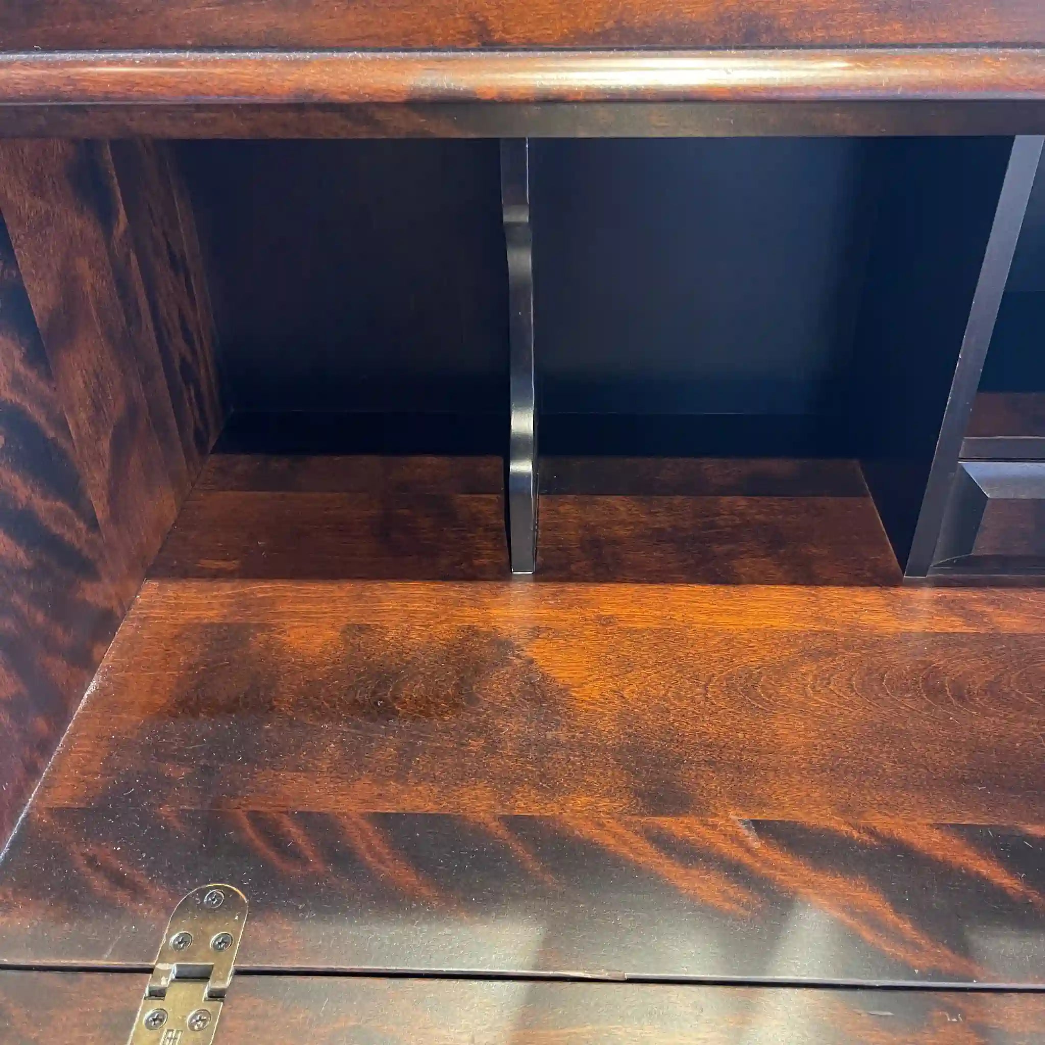 【リユース】 ライティングデスク 書棚付き / 北海道民芸家具 / 木製 / 日本