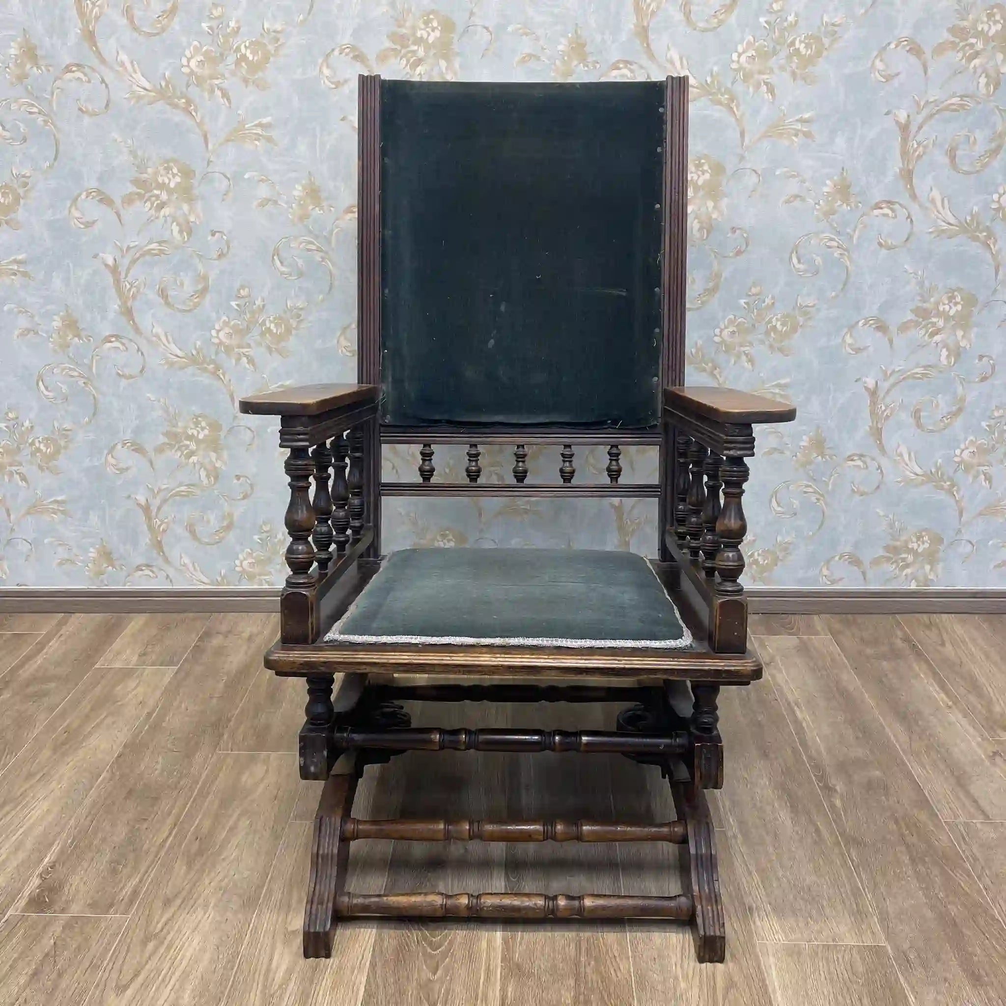 【アンティーク】 ロッキングチェア / 挽物細工,ターニング,スプリング機構