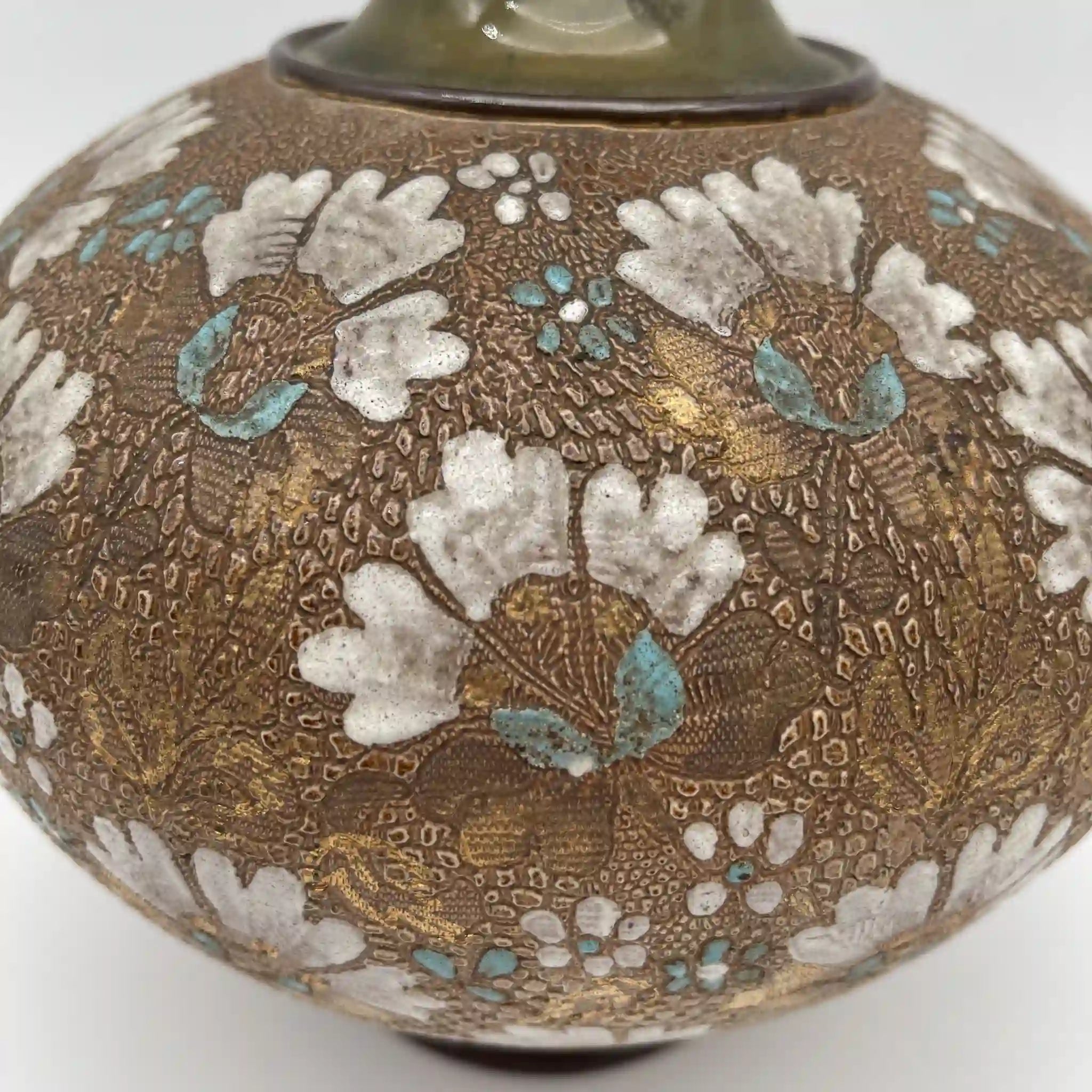 花瓶/ Royal Doulton / SLATER, 兰贝斯窑(Lambethware) / 20年代- 30年代左右/英国/斯莱特专利技术,蕾丝转印装饰,手工珐琅着色