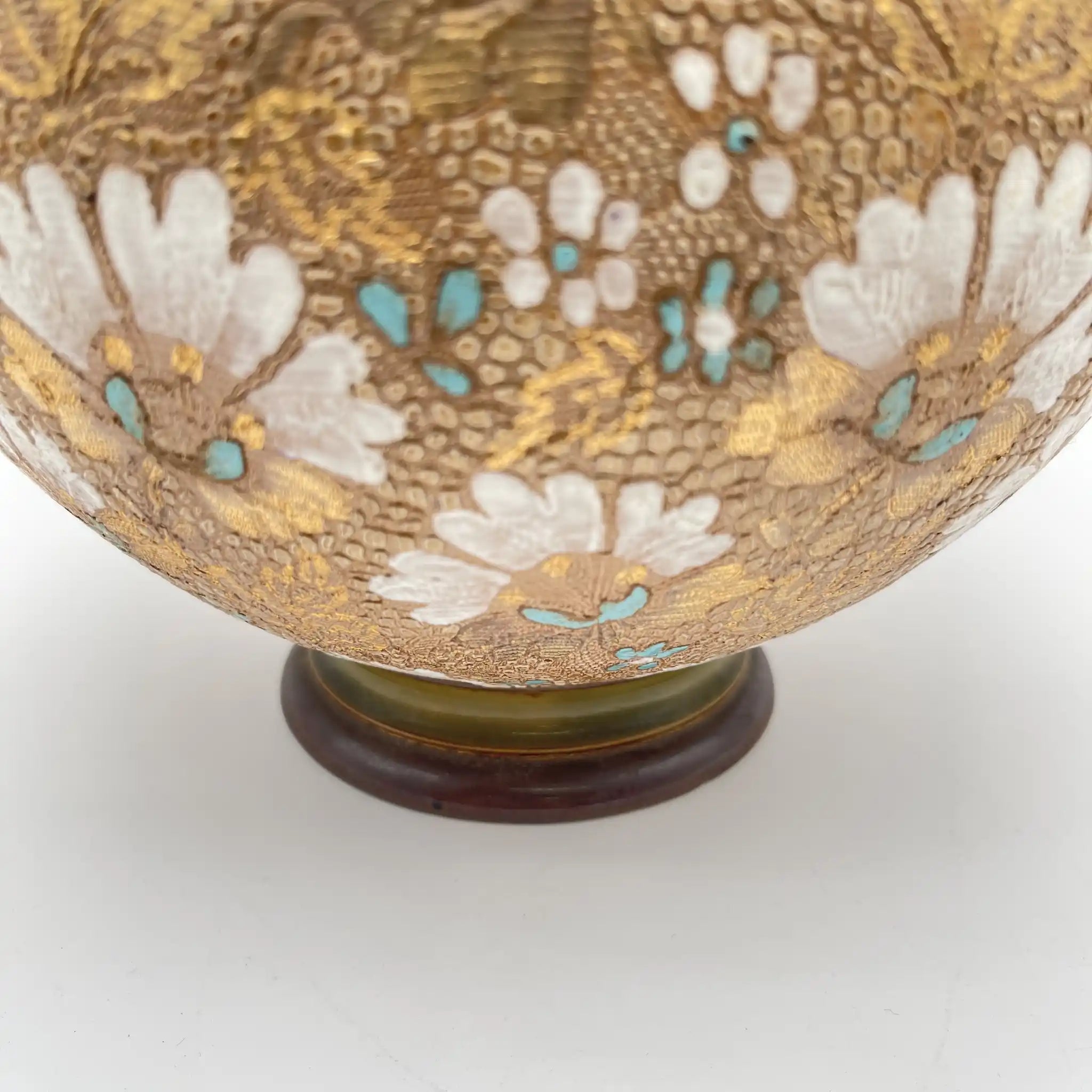 花瓶/ ROYAL DOULTON / SLATER / SLATER, 兰贝斯窑(Lambethware) / 20年代- 30年代左右/英国/斯莱特专利技术,蕾丝转印装饰,手工珐琅着色