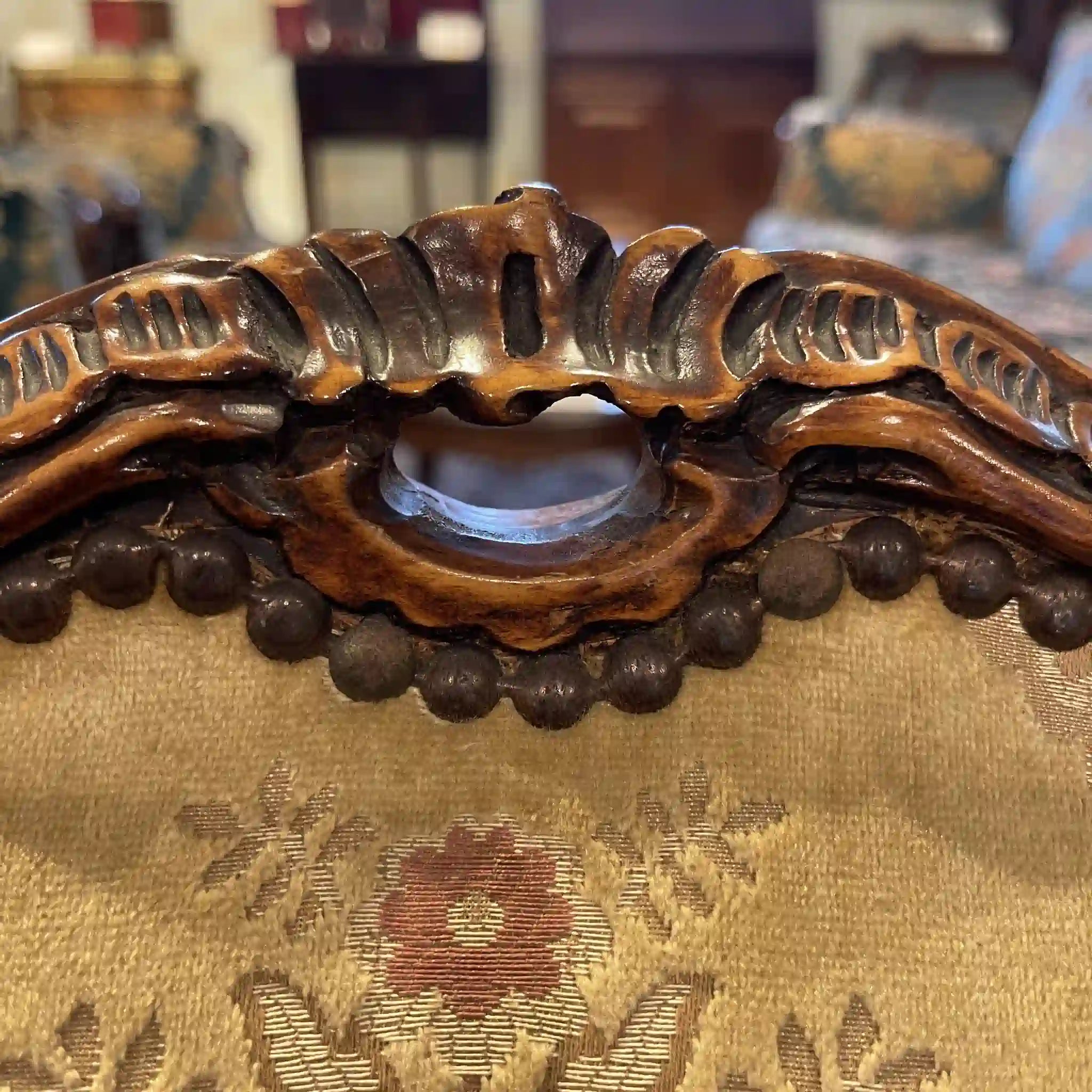 【リユース】 ソファセット / 天然木 / イタリア / アンティーク調,ロココ様式ハンドカービング,金華山織