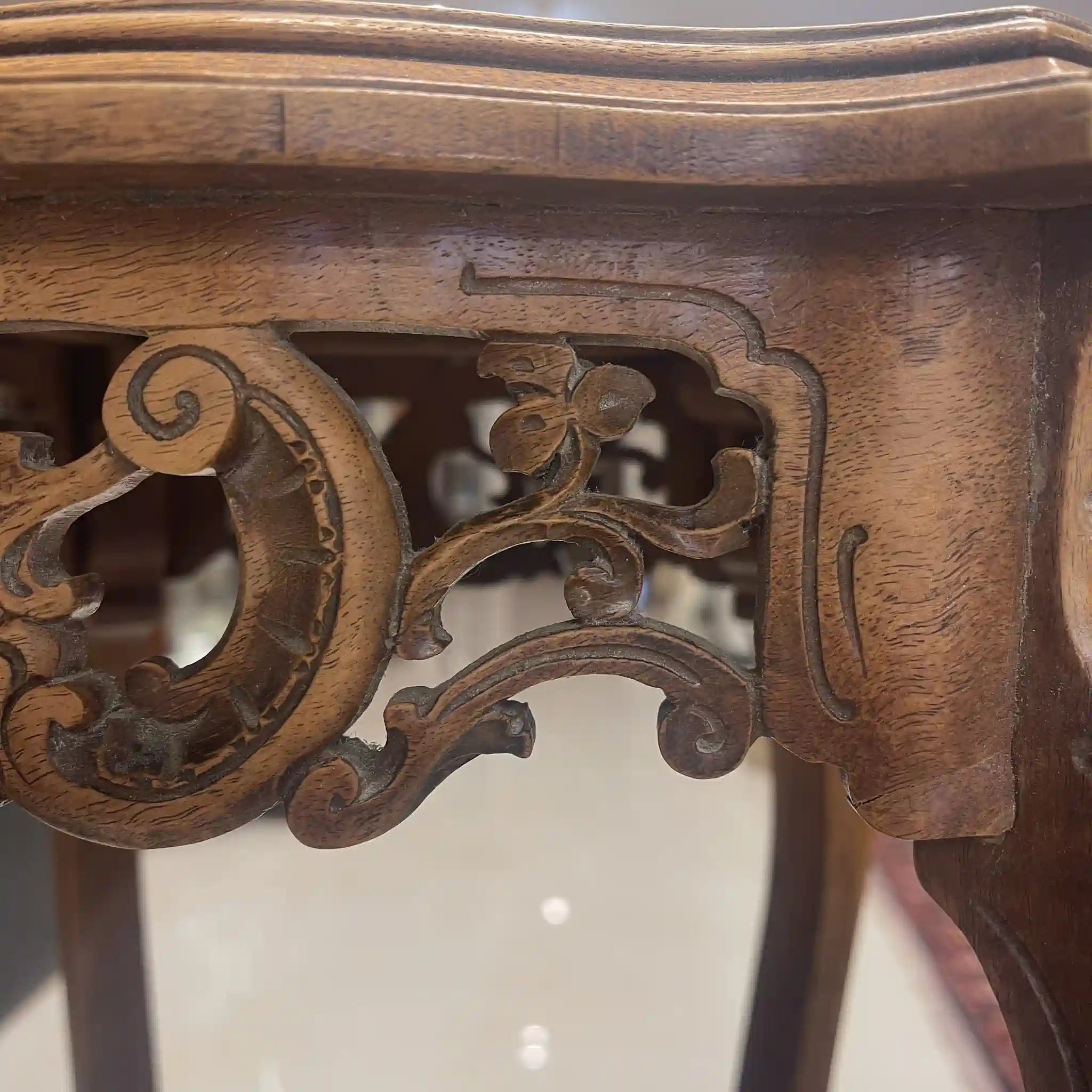 【アンティーク】 プランツスタンド / 20世紀前期(推定) / ウォールナット材 / フランス / マーブルトップ