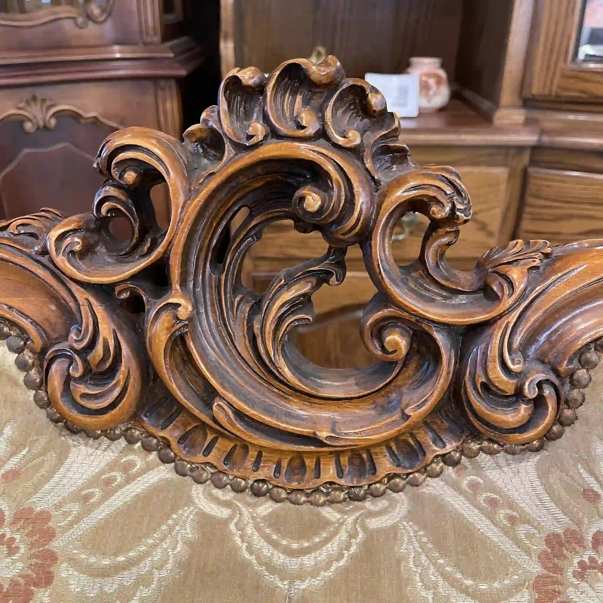 【リユース】 ソファセット / 天然木 / イタリア / アンティーク調,ロココ様式ハンドカービング,金華山織