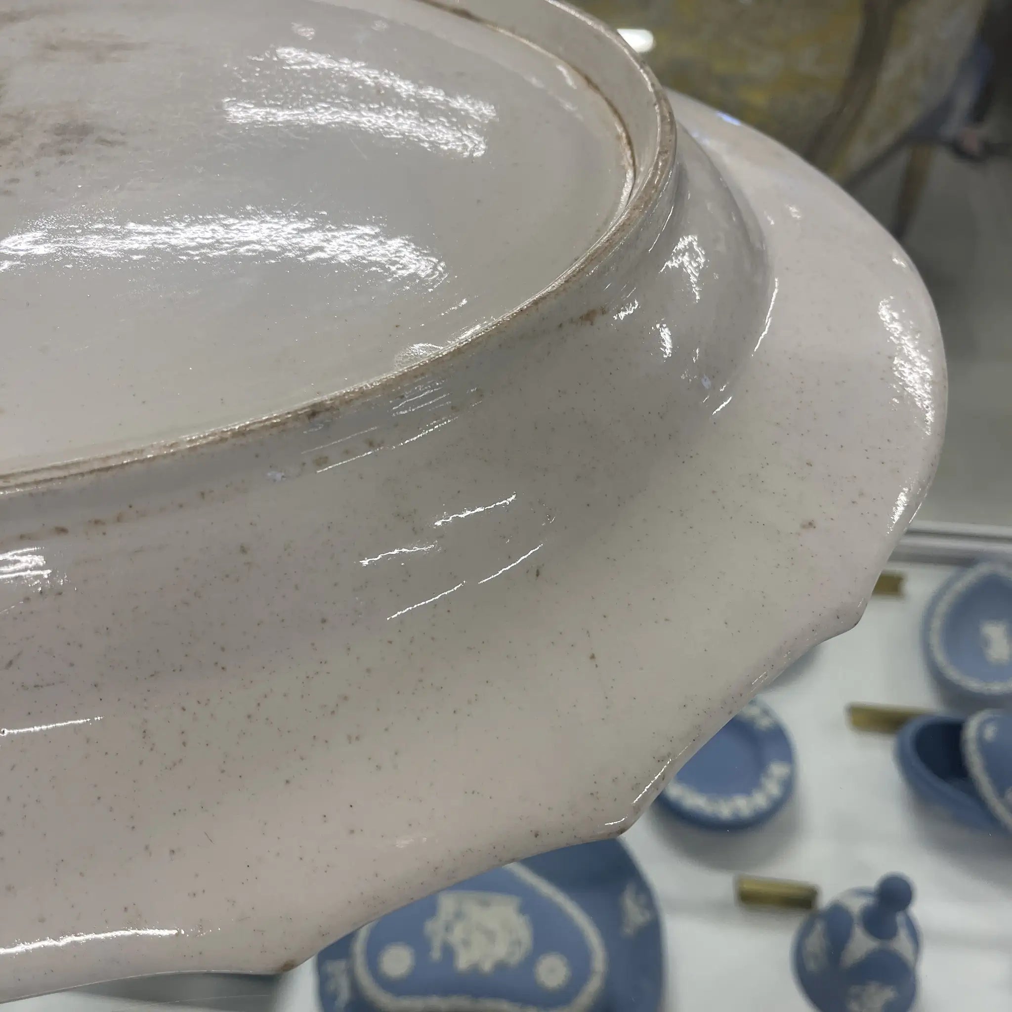 Antique Large Plate / Tournai Porcelain / Blue & White / 18th Century (Estimated) / Porcelain / Belgium