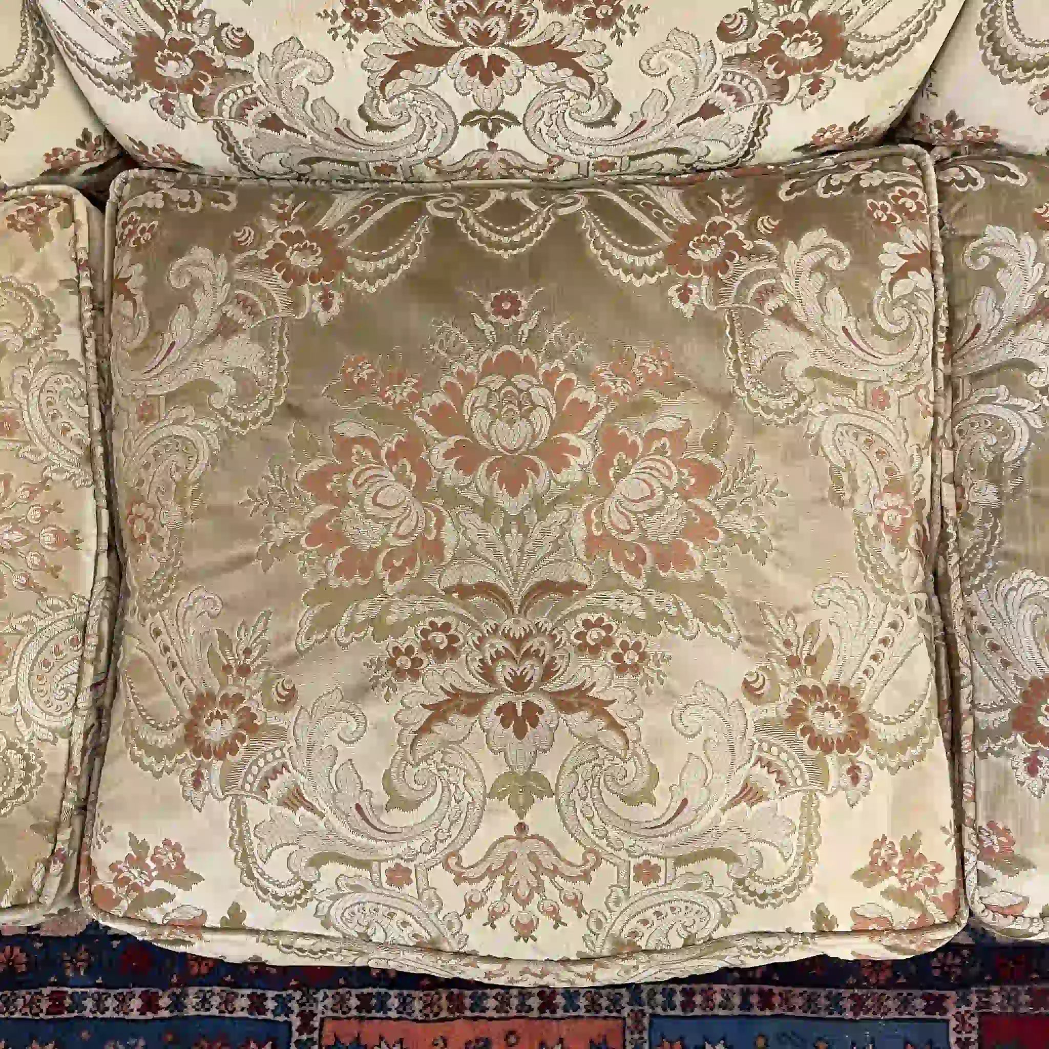 【リユース】 ソファセット / 天然木 / イタリア / アンティーク調,ロココ様式ハンドカービング,金華山織