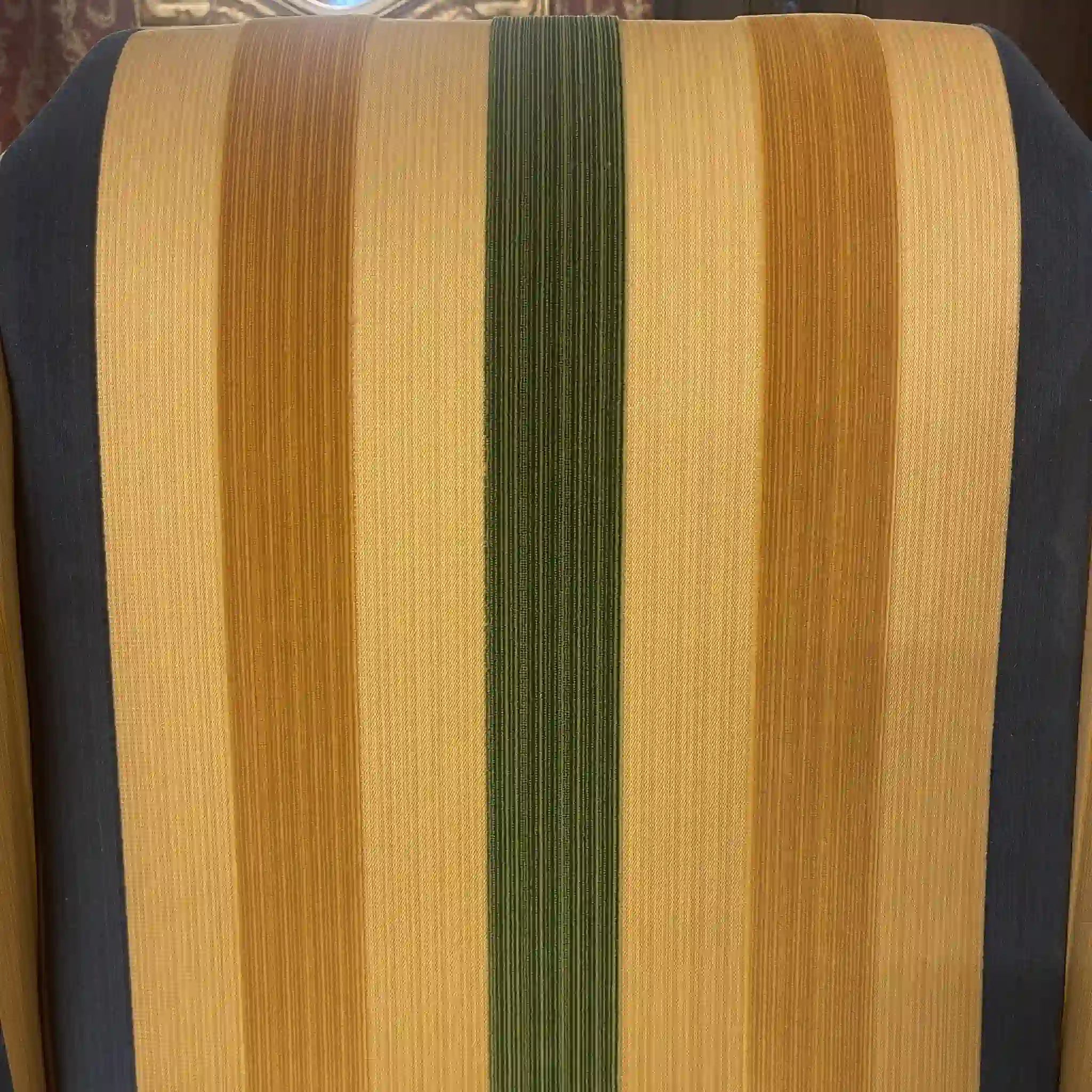 【アンティーク】 ウィングソファ 1P / ジョージアン様式 / 20世紀後期(推定) / ビーチ材 / イギリス / マルチストライプ柄, クロウ&ボールフット