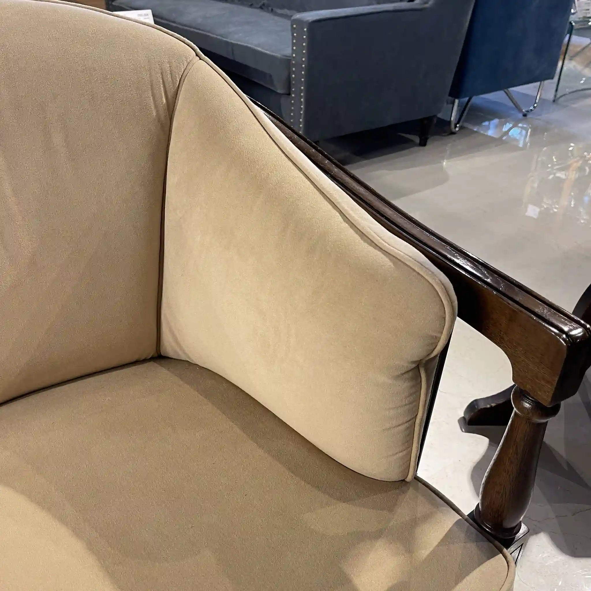 【リユース】 二人掛けソファ / カリモク家具 / ドマーニ(domani)/クイーンズ・ライフ / 1990年代(推定) / ナラ材 / 日本