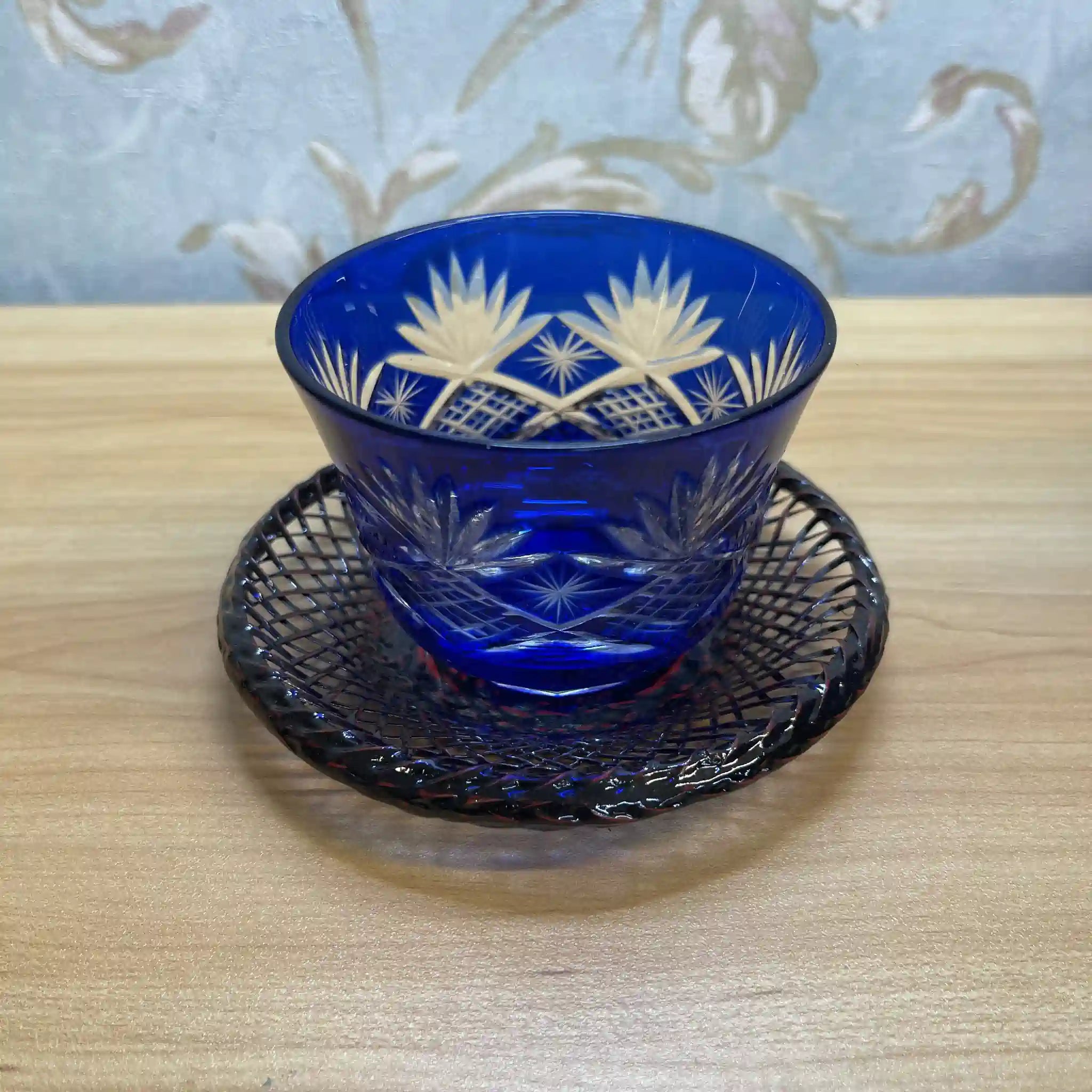 【再利用】玻璃杯和茶托套装