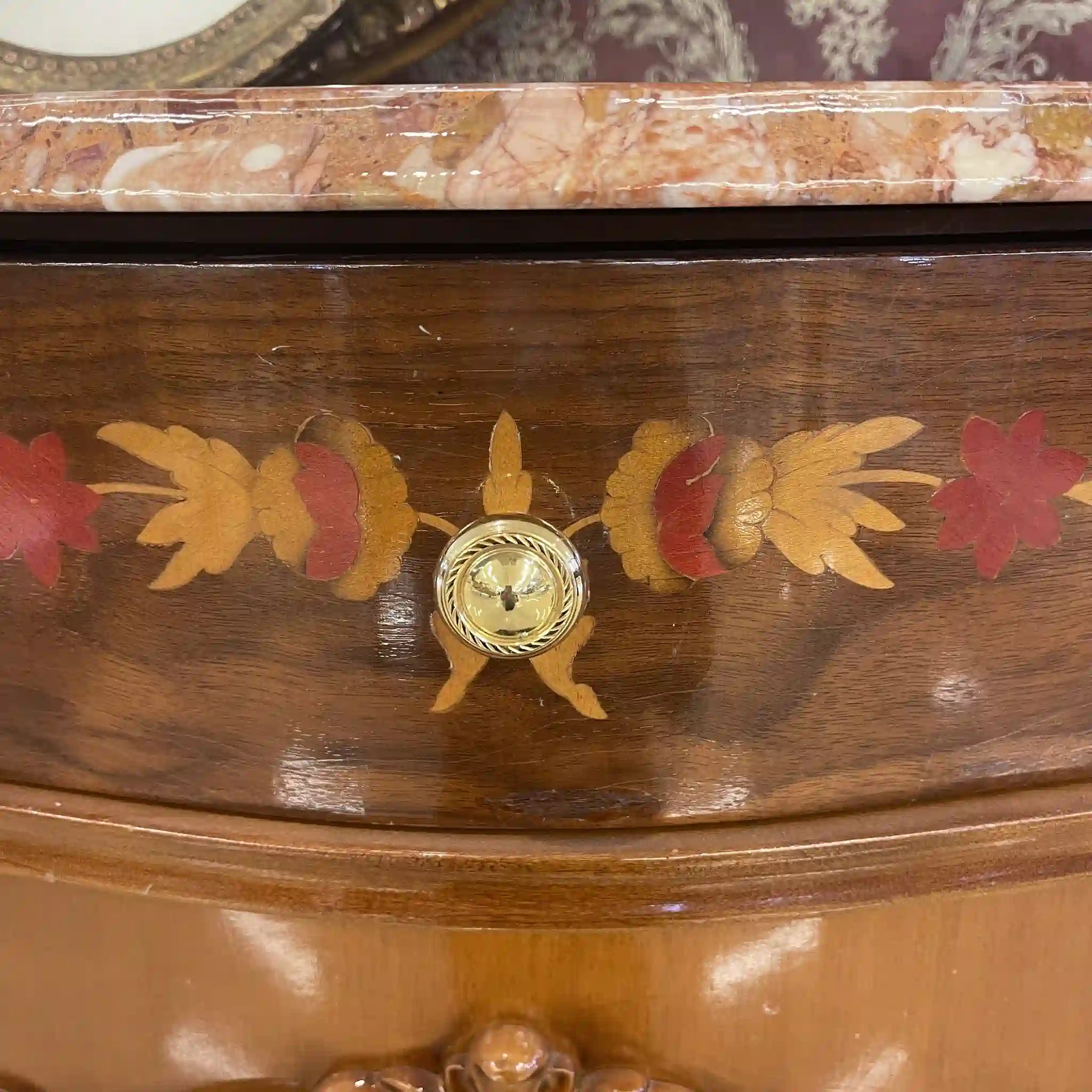 【アンティーク】 キャビネット /
/ 20世紀後期(推定) / 大理石 / イタリア / マーブルトップ 象嵌(インレイ)