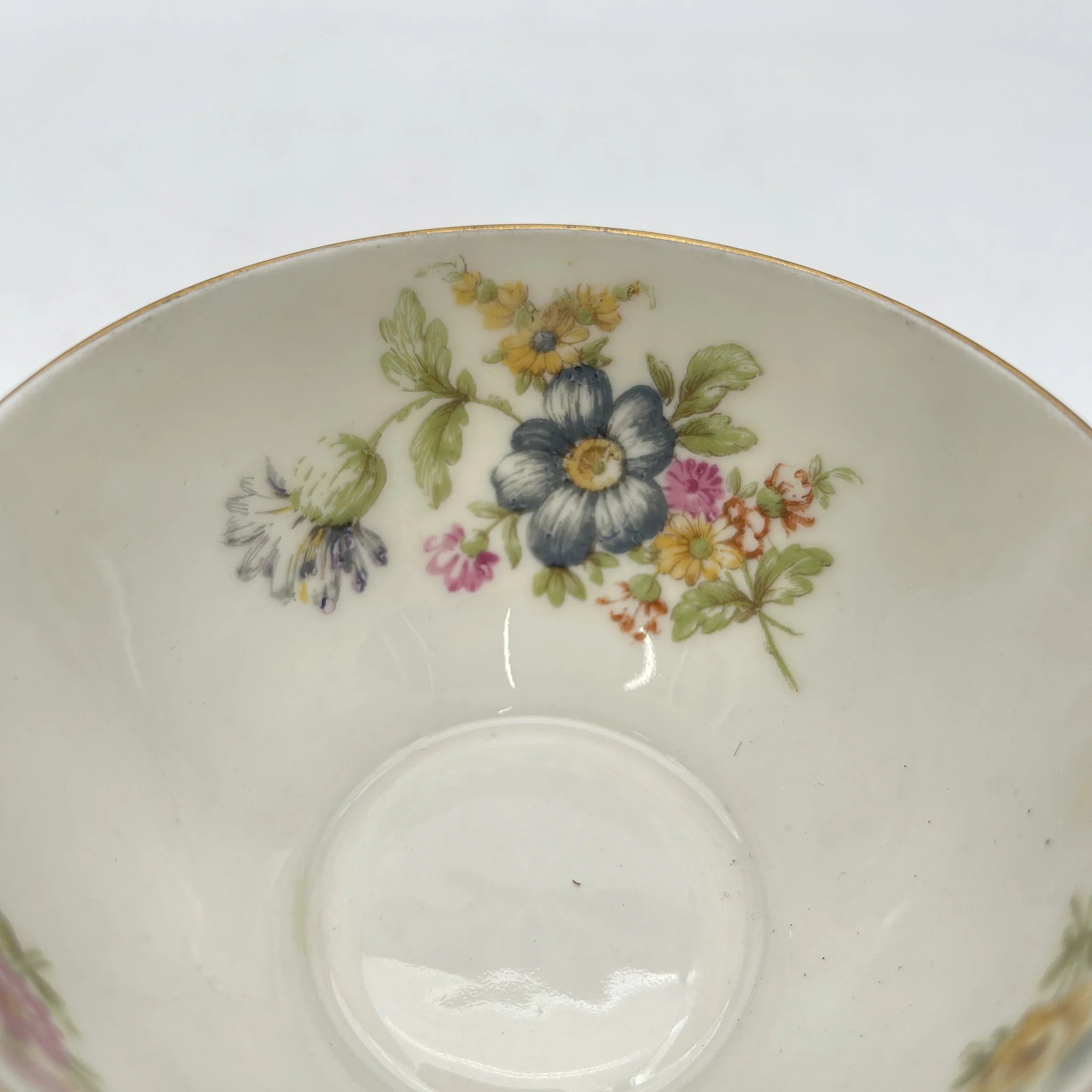 【古董】三重奏2p / Theodore Haviland / Nosegay /估计20c早中期/瓷器/法国/花束,金彩