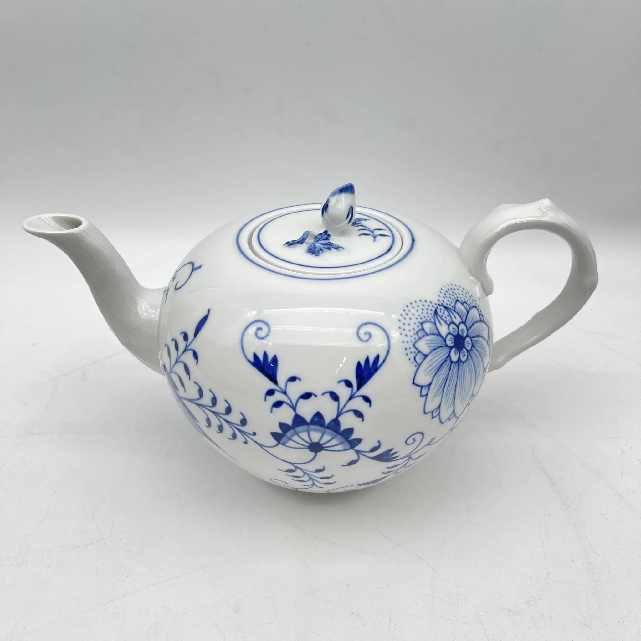 【再利用】茶具(茶壶,奶油,糖罐)/ Meissen / Blue Onion /估计20c晚期/瓷器/德国
