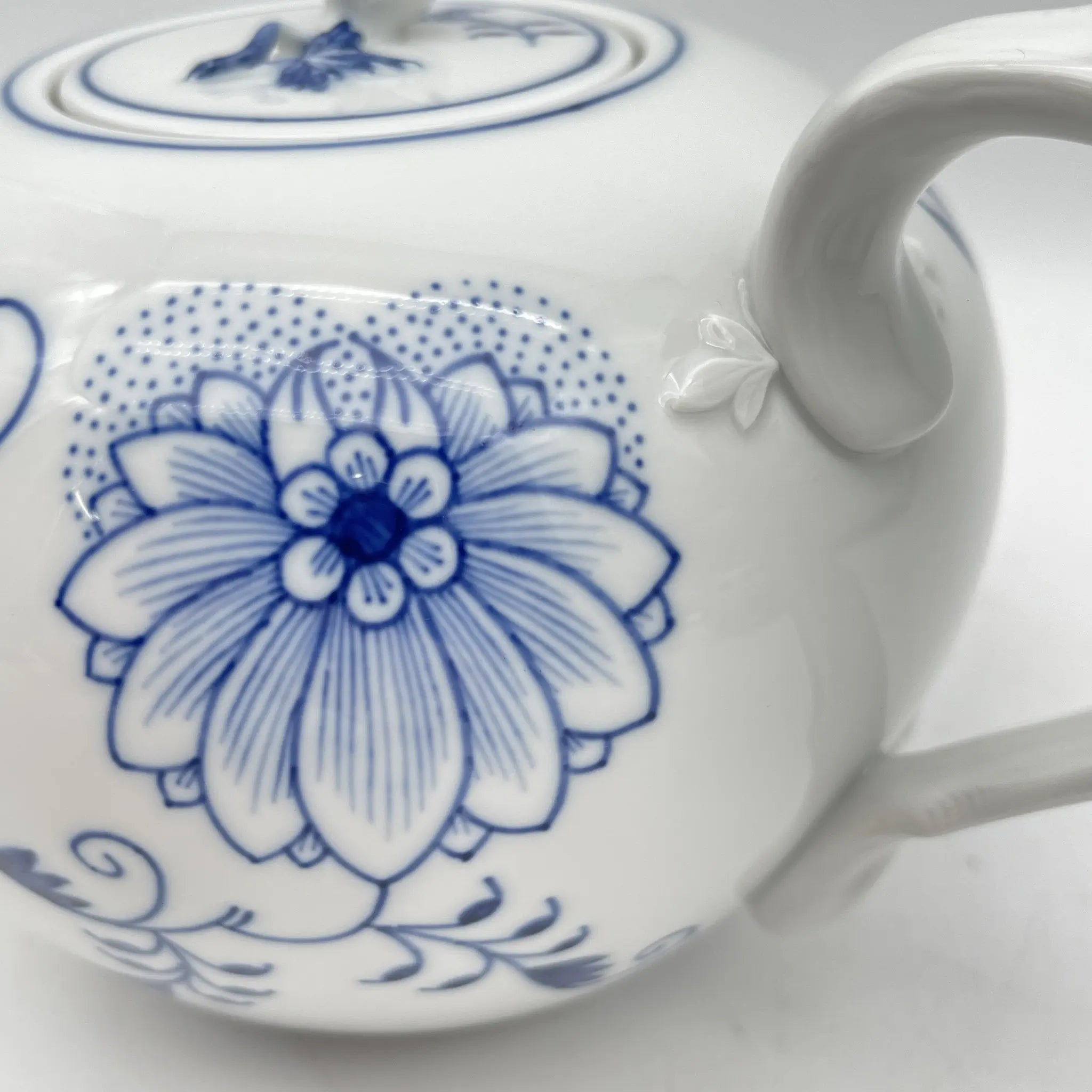 【再利用】茶具(茶壶,奶油,糖罐)/ Meissen / Blue Onion /估计20c晚期/瓷器/德国