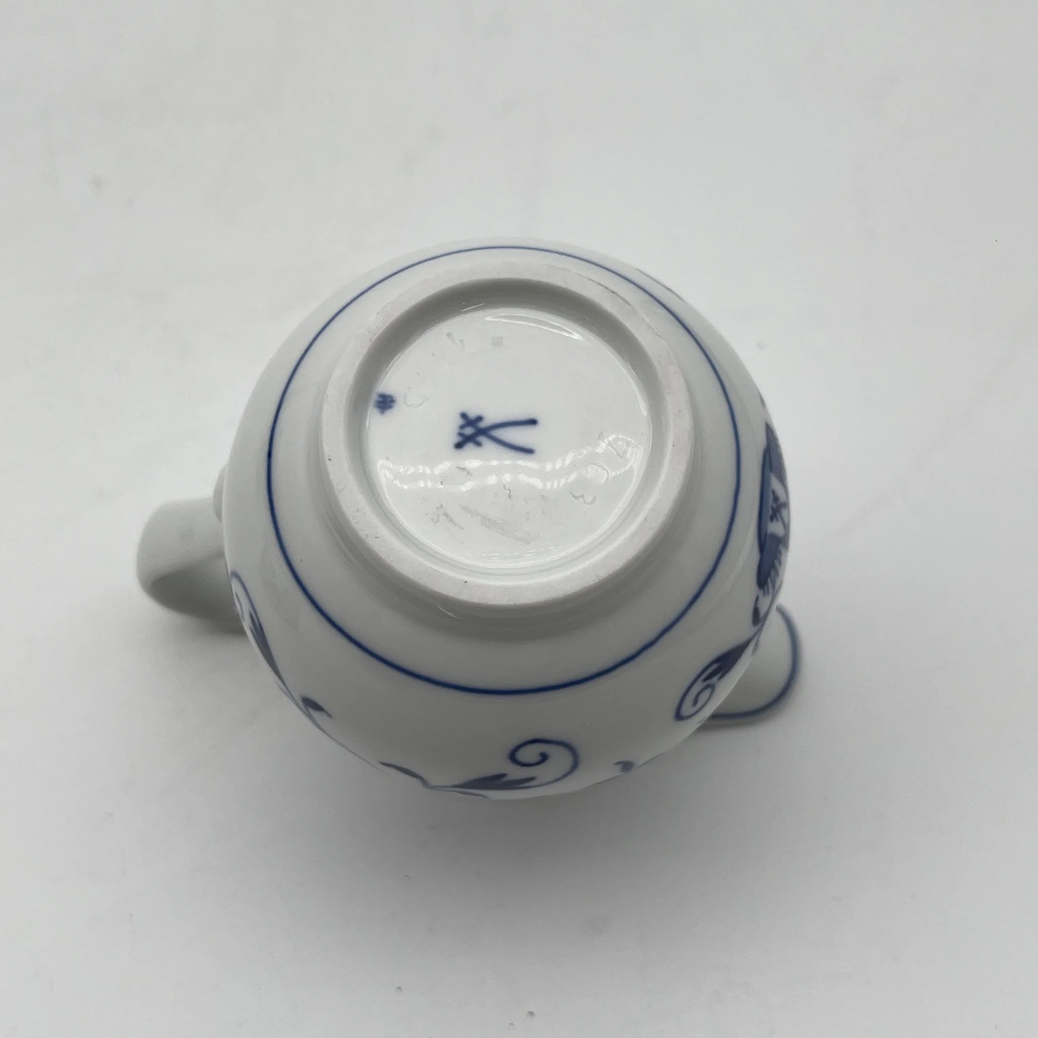 【再利用】茶具(茶壶,奶油,糖罐)/ Meissen / Blue Onion /估计20c晚期/瓷器/德国