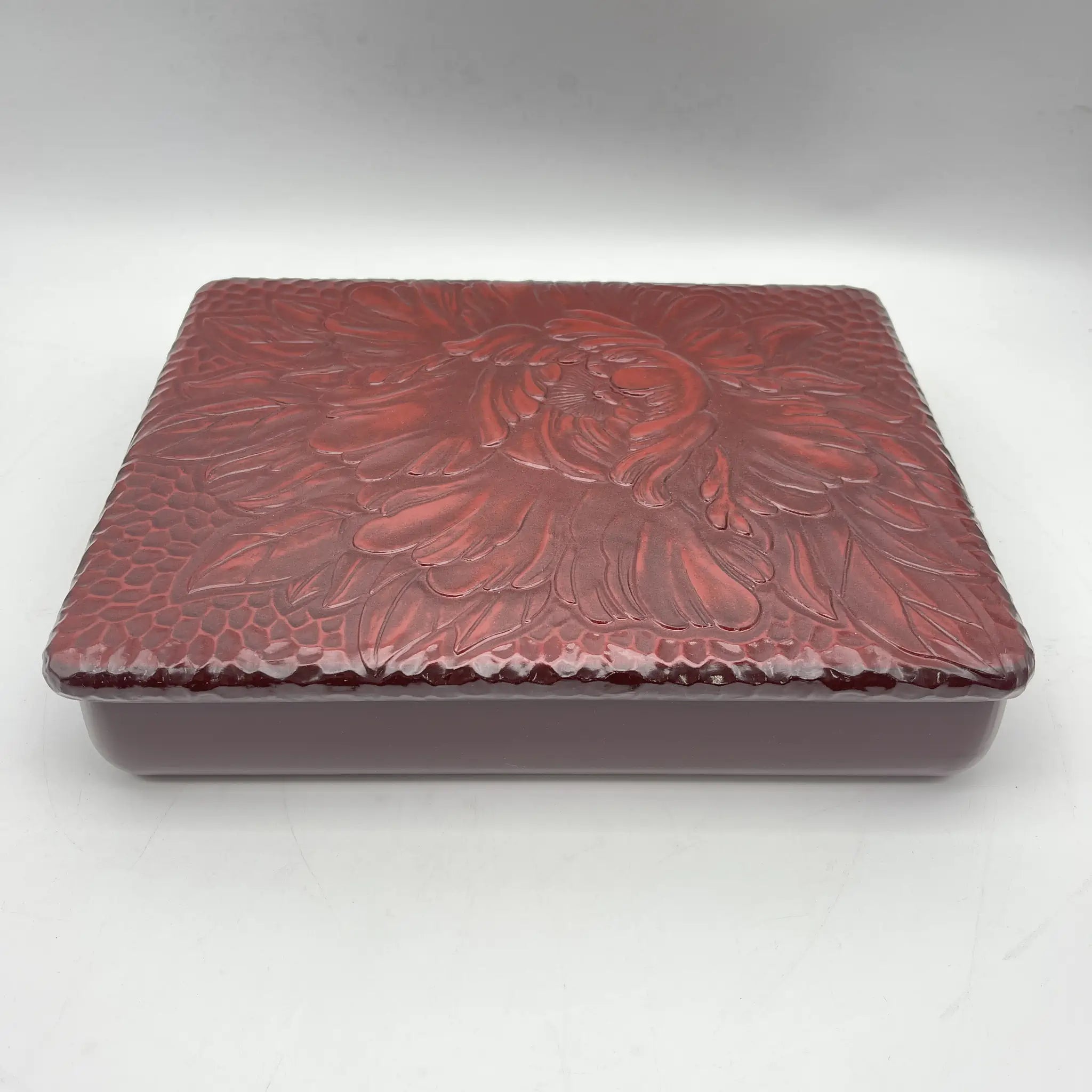 【再利用】文库箱(文件盒)/推测20c后期/漆器/日本/牡丹