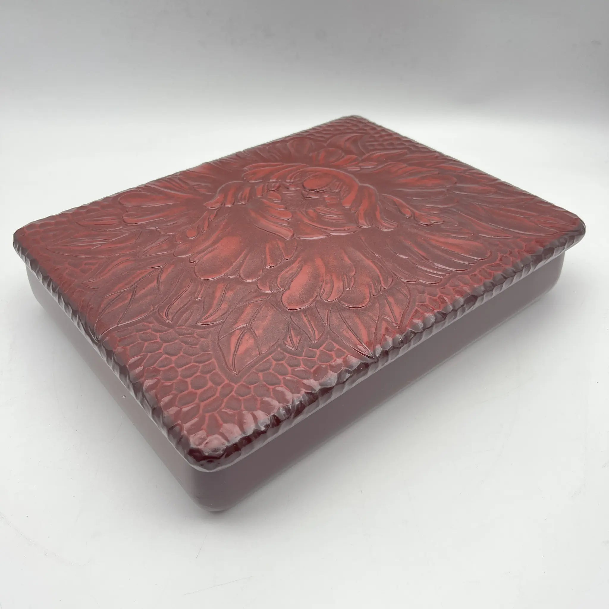 【再利用】文库箱(文件盒)/推测20c后期/漆器/日本/牡丹
