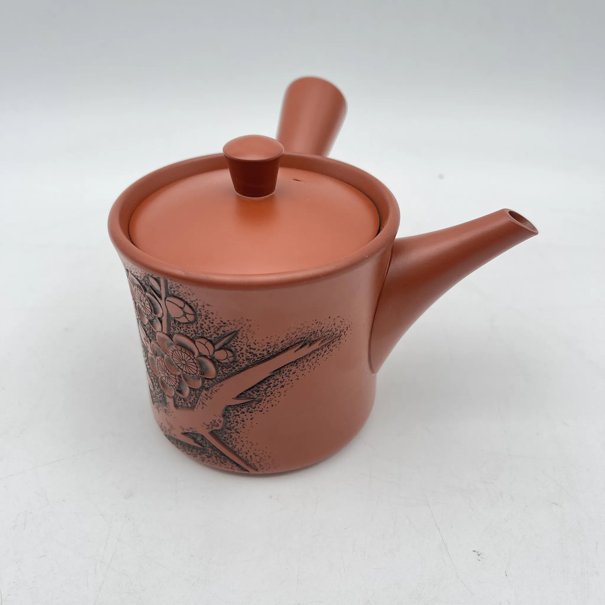 【再利用】茶壶(茶注)/高资/常滑烧/推测20c后期/瓷器/日本/朱泥,梅
