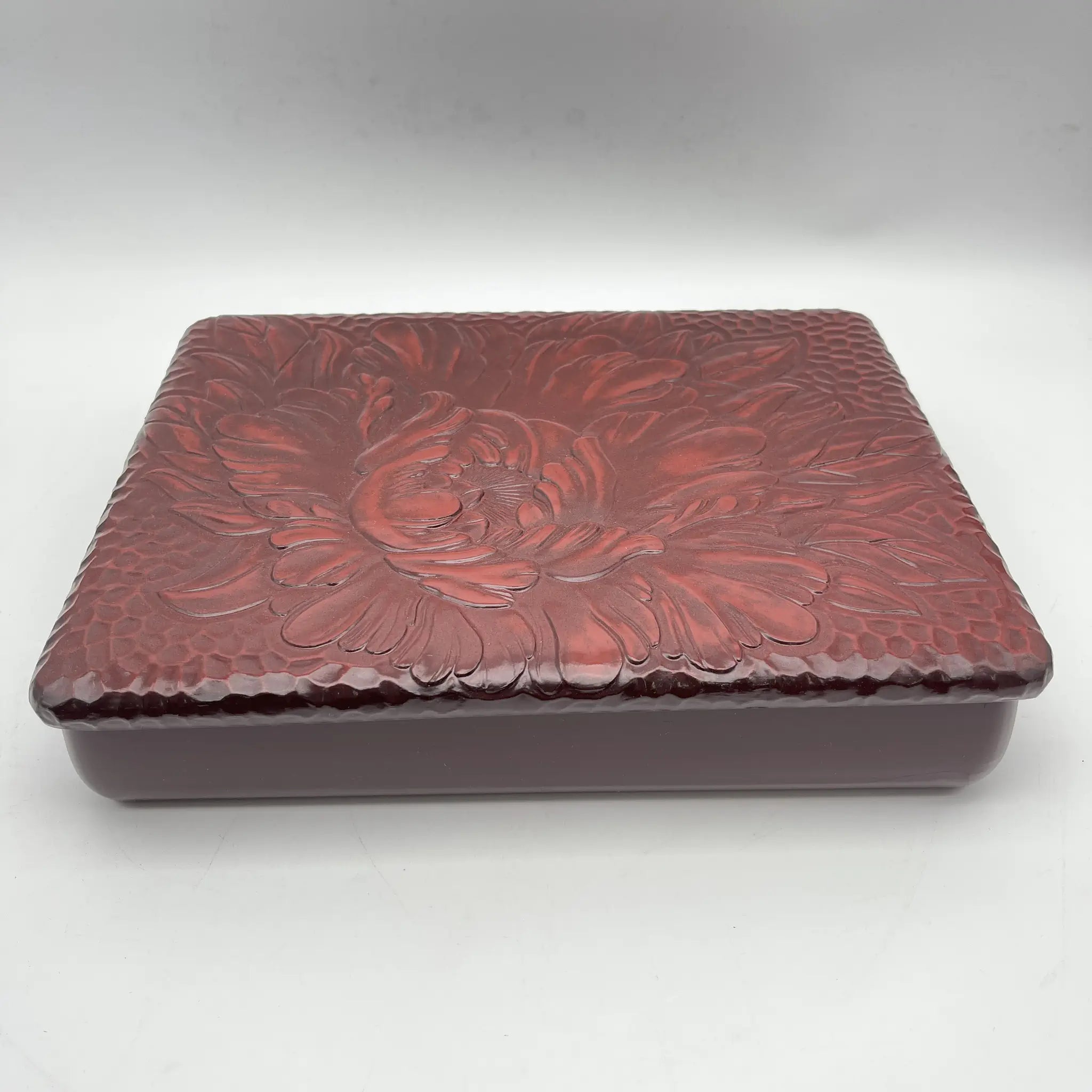 【再利用】文库箱(文件盒)/推测20c后期/漆器/日本/牡丹