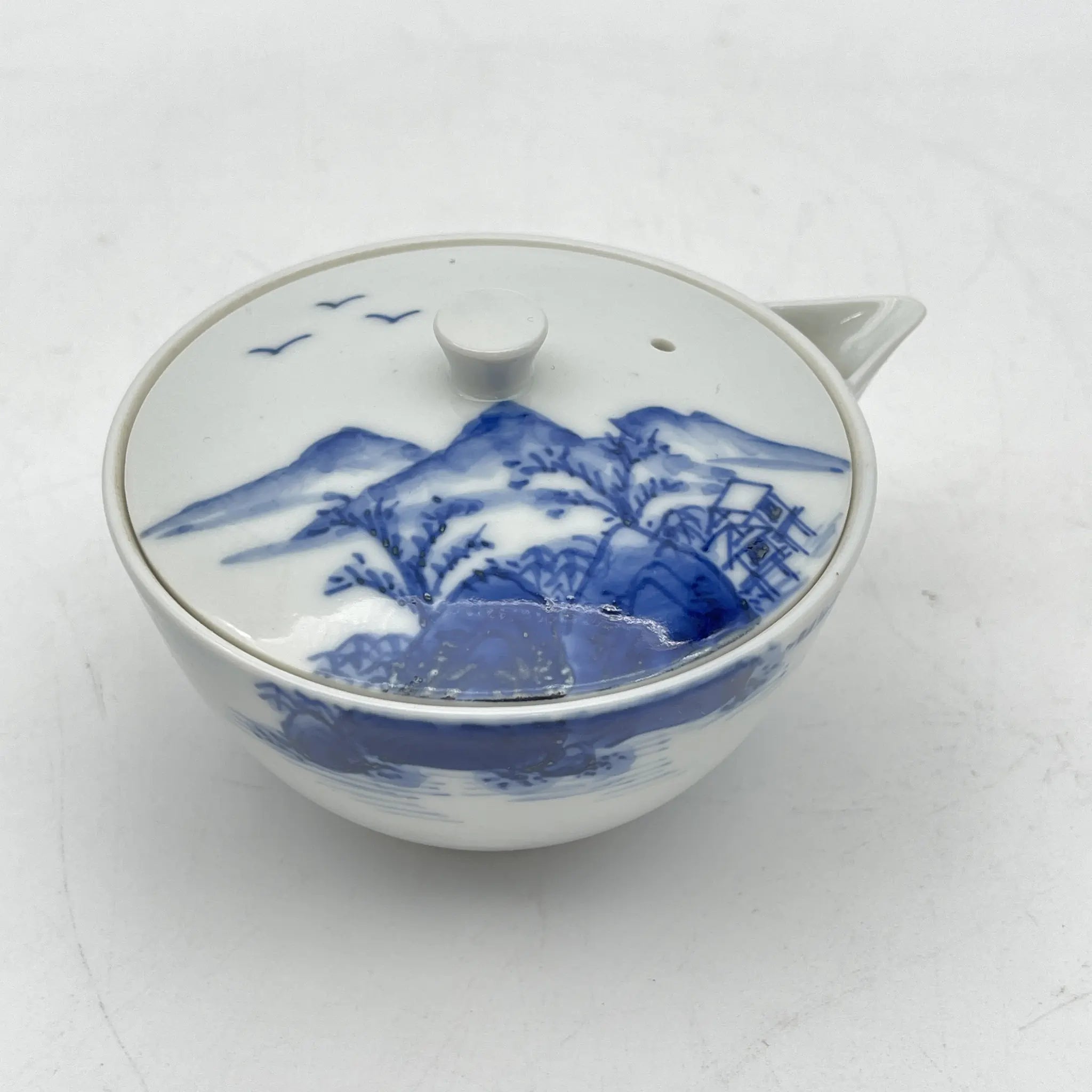 【复古】煎茶具组套(宝瓶,凉茶,茶碗5p) /出石永山/推测1960-80s /瓷器/日本/山水文学