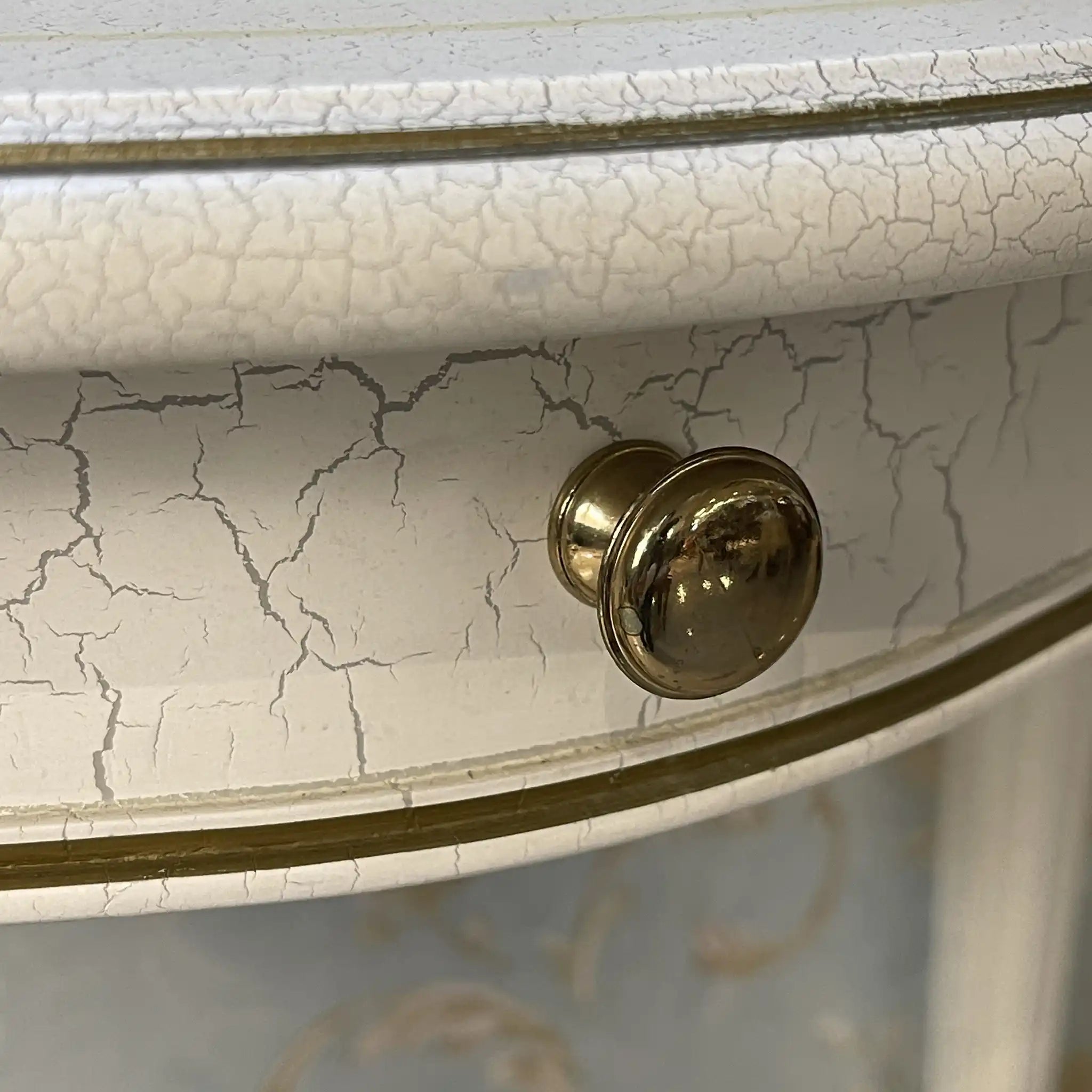 【リユース】 コンソール 花柄ホワイト / 20世紀後期(推定) / ラタン(籐) / イタリア / ターニング加工