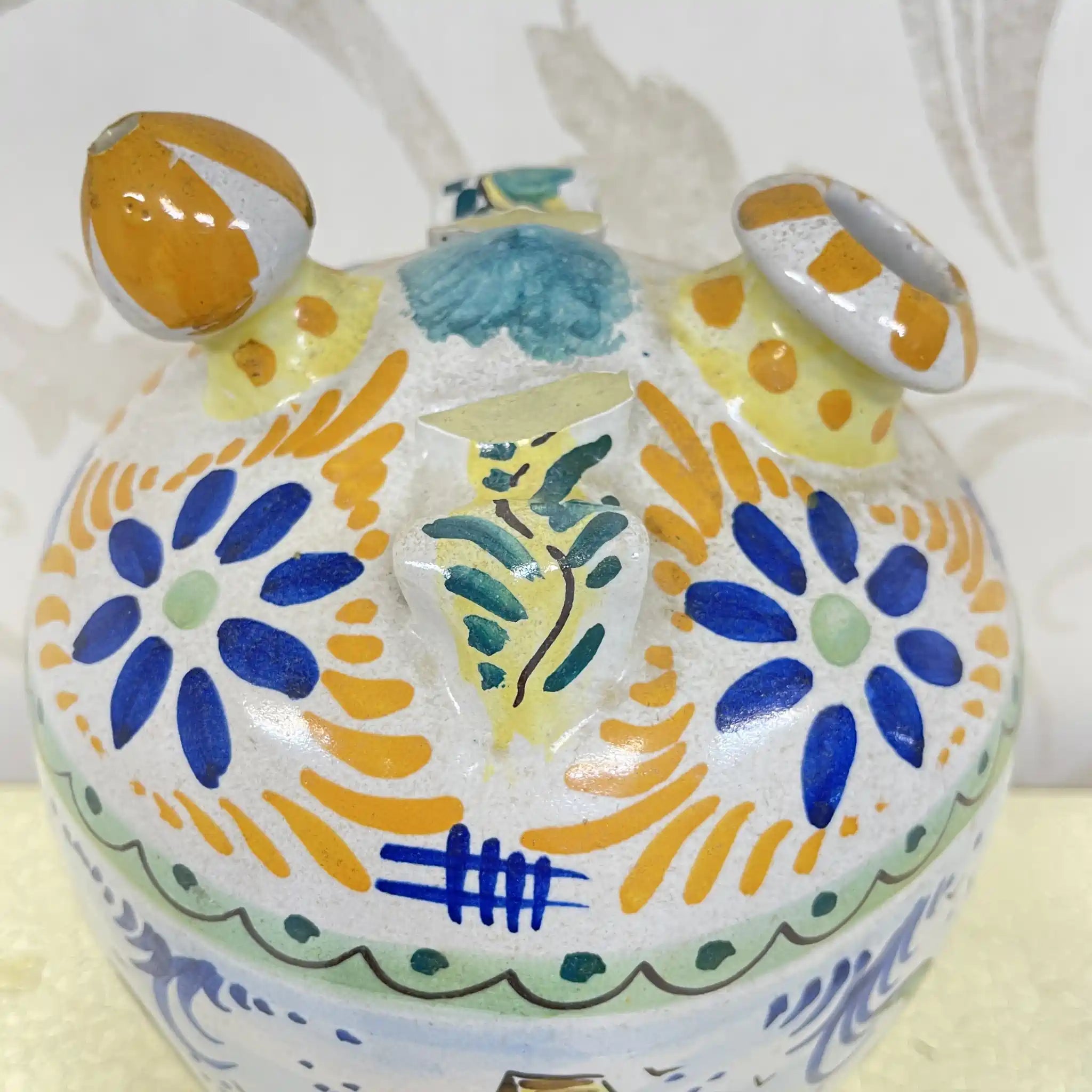 【复古】水锈/马略卡陶瓷/估计20c中后期/陶器/意大利/手绘