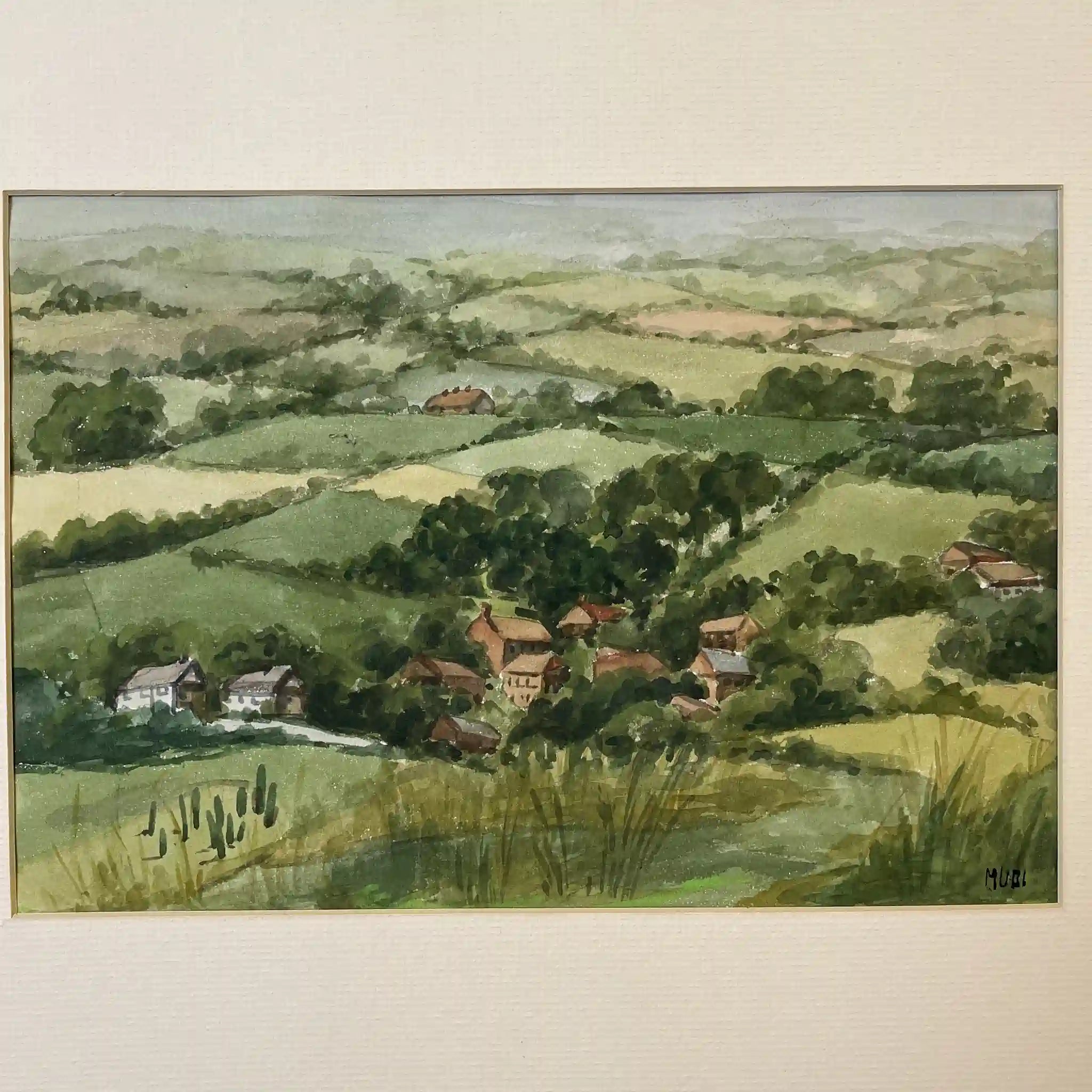 【アンティーク】 風景画 / 「バッキンガムシャーの風景」 / 1961年 / イギリス直輸入