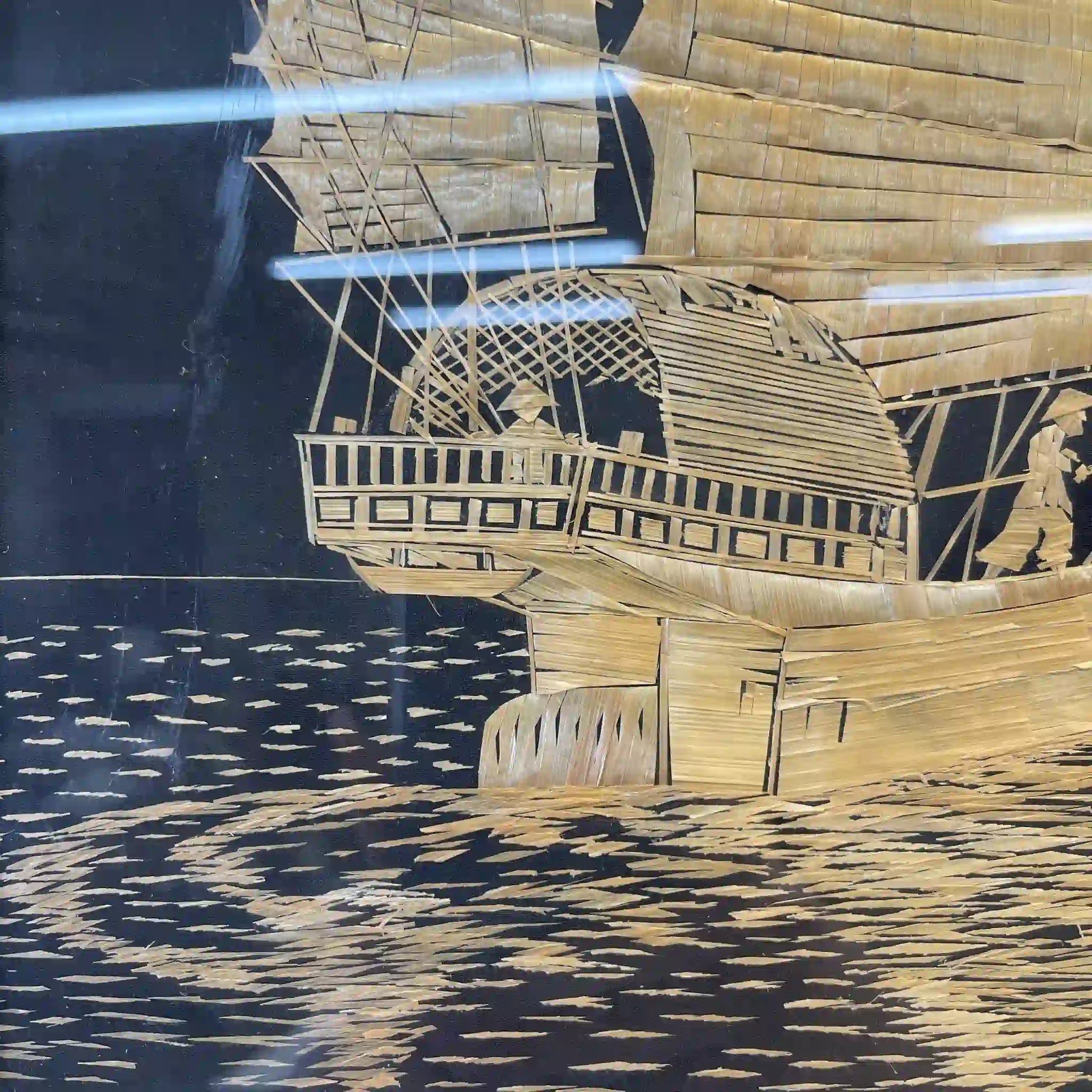 【アート/装飾品】 絵画 わら細工帆船 2P / イギリス直輸入