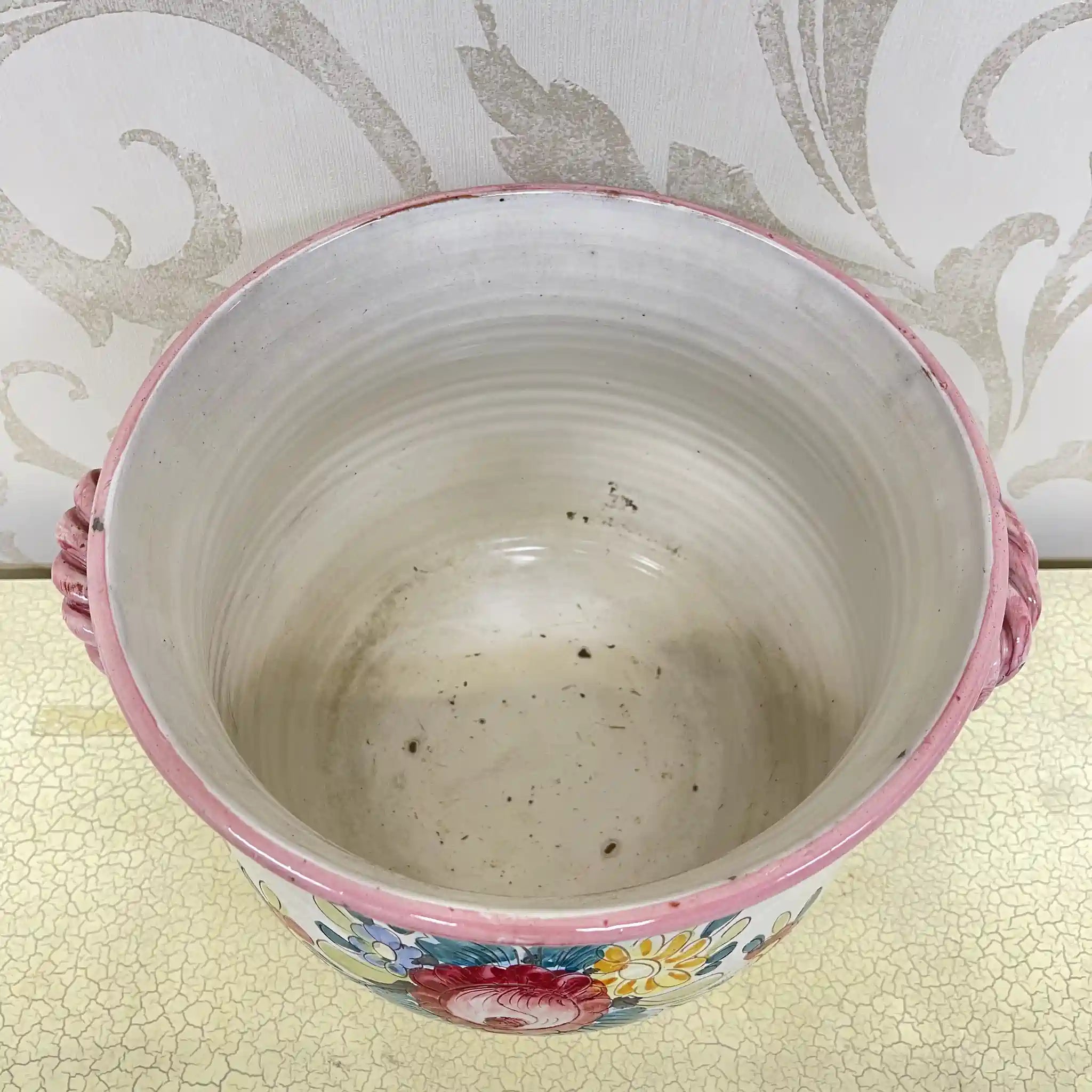 【复古】花基(花瓶)/马略卡陶瓷/估计20c中后期/陶器/意大利/手绘