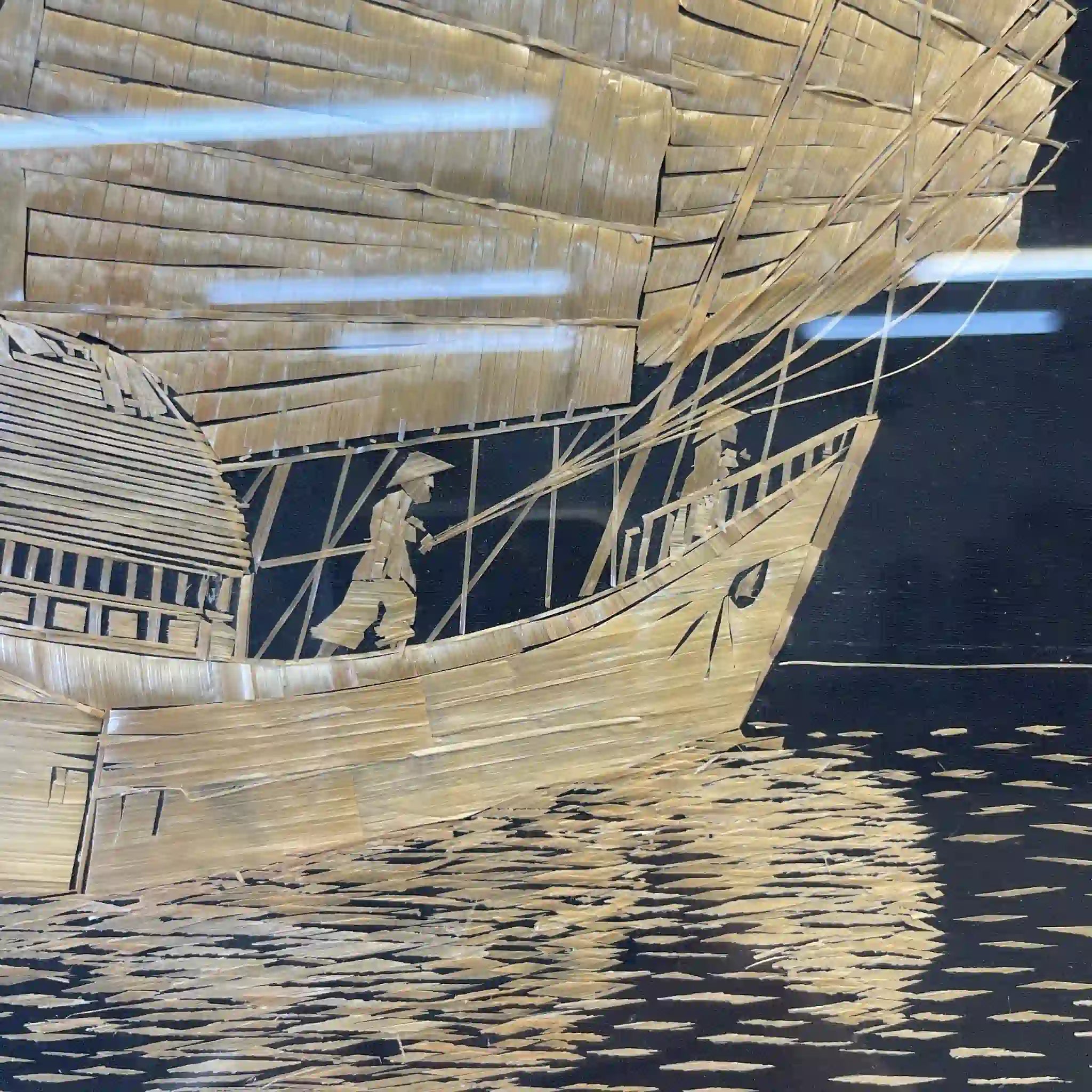 【アート/装飾品】 絵画 わら細工帆船 2P / イギリス直輸入