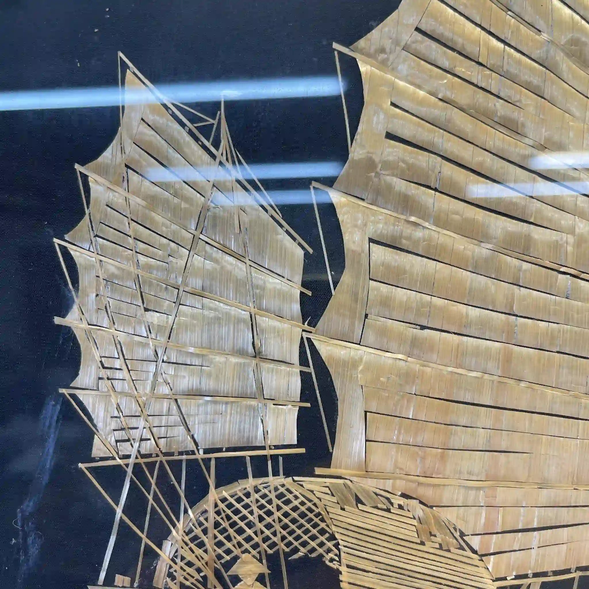 【アート/装飾品】 絵画 わら細工帆船 2P / イギリス直輸入