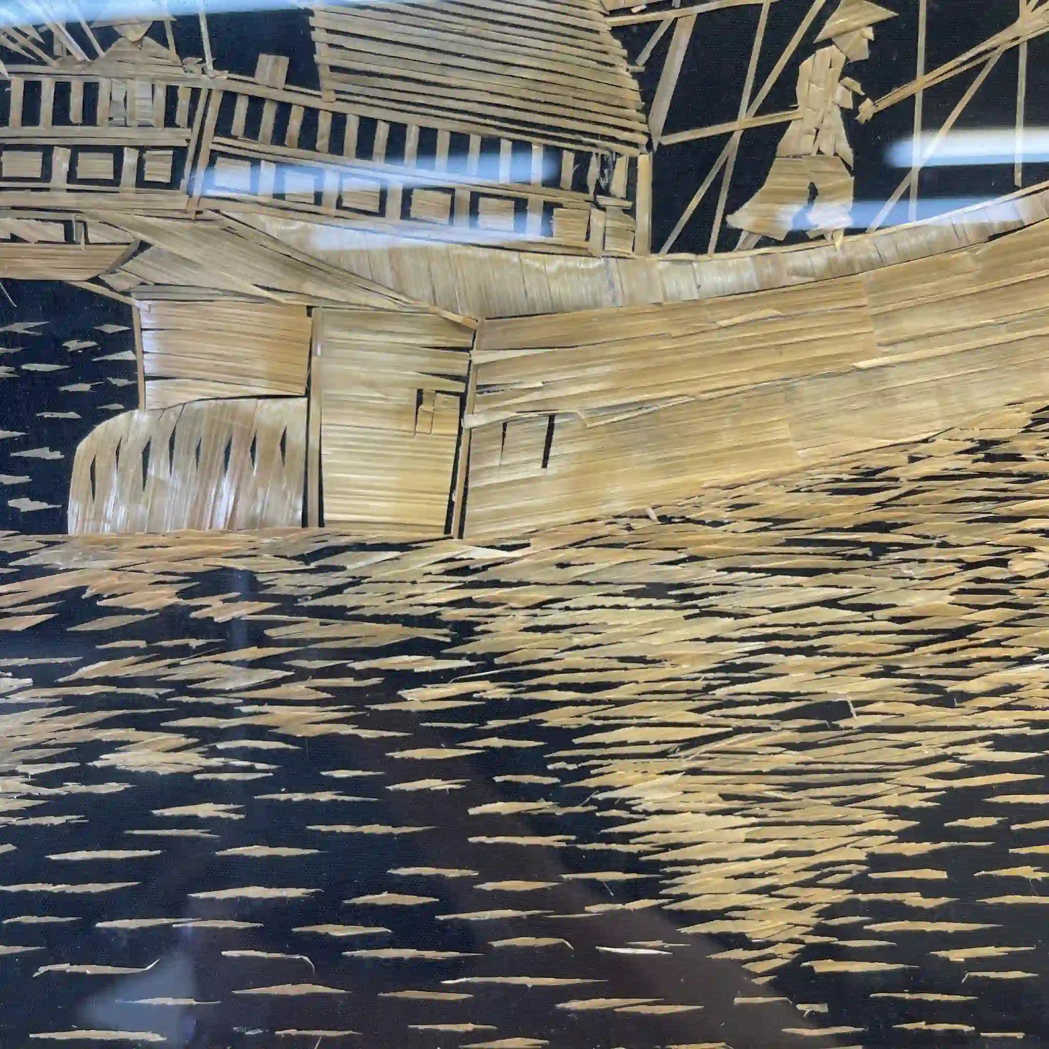 【アート/装飾品】 絵画 わら細工帆船 2P / イギリス直輸入