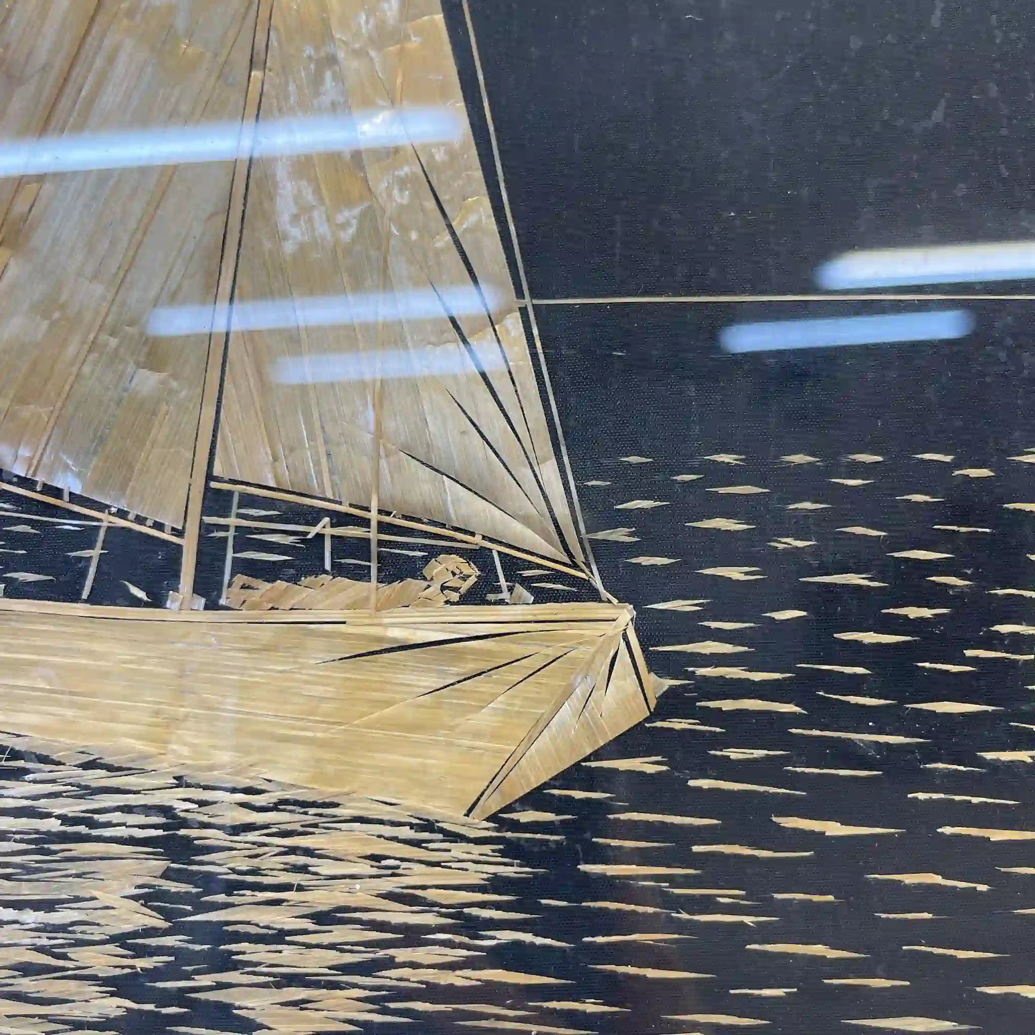 【アート/装飾品】 絵画 わら細工帆船 2P / イギリス直輸入