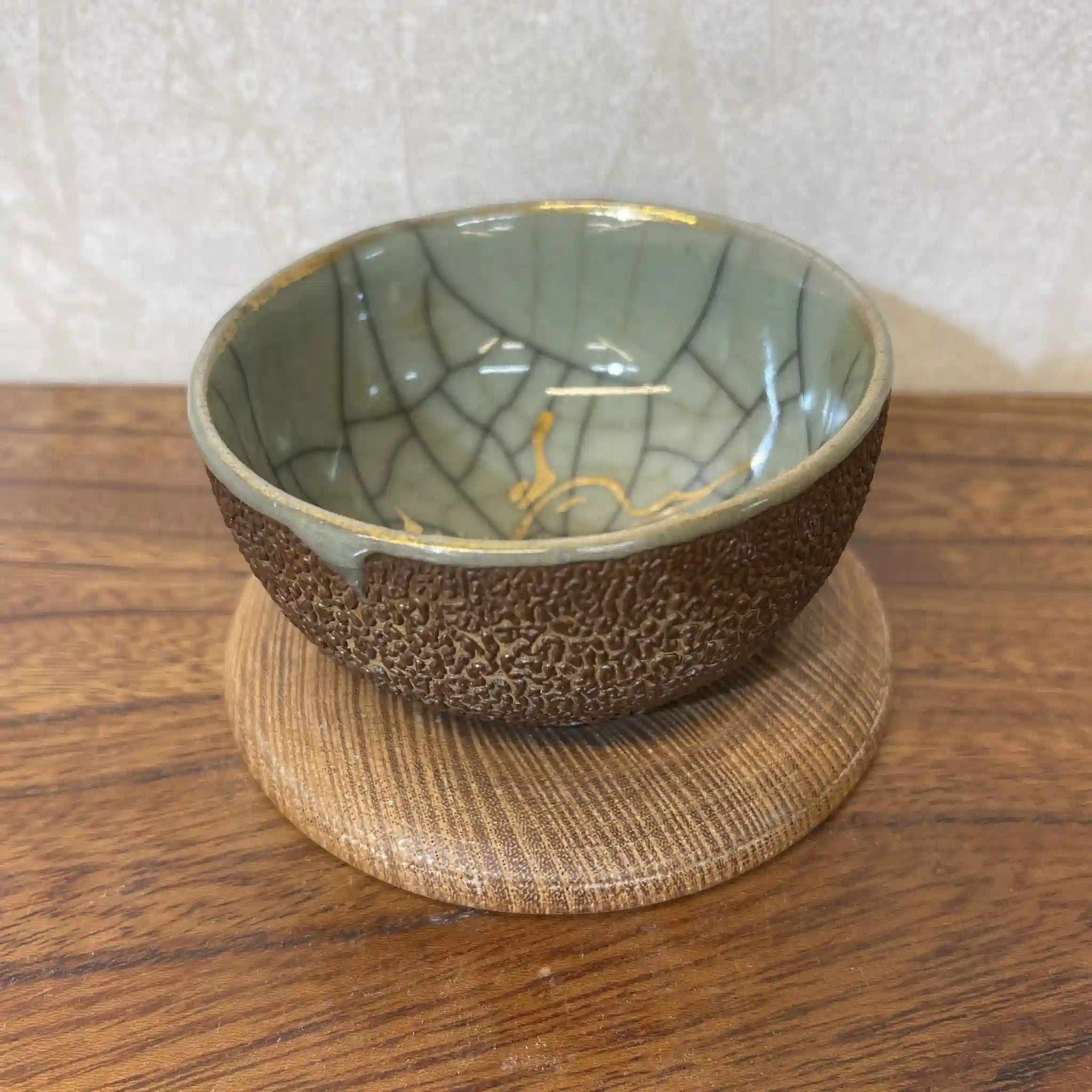 【复古】茶具套装(茶柜,茶壶,茶杯5p,茶托5p,茶杓)/大堀相马烧/推测1960-80s /陶器/日本/跑驹