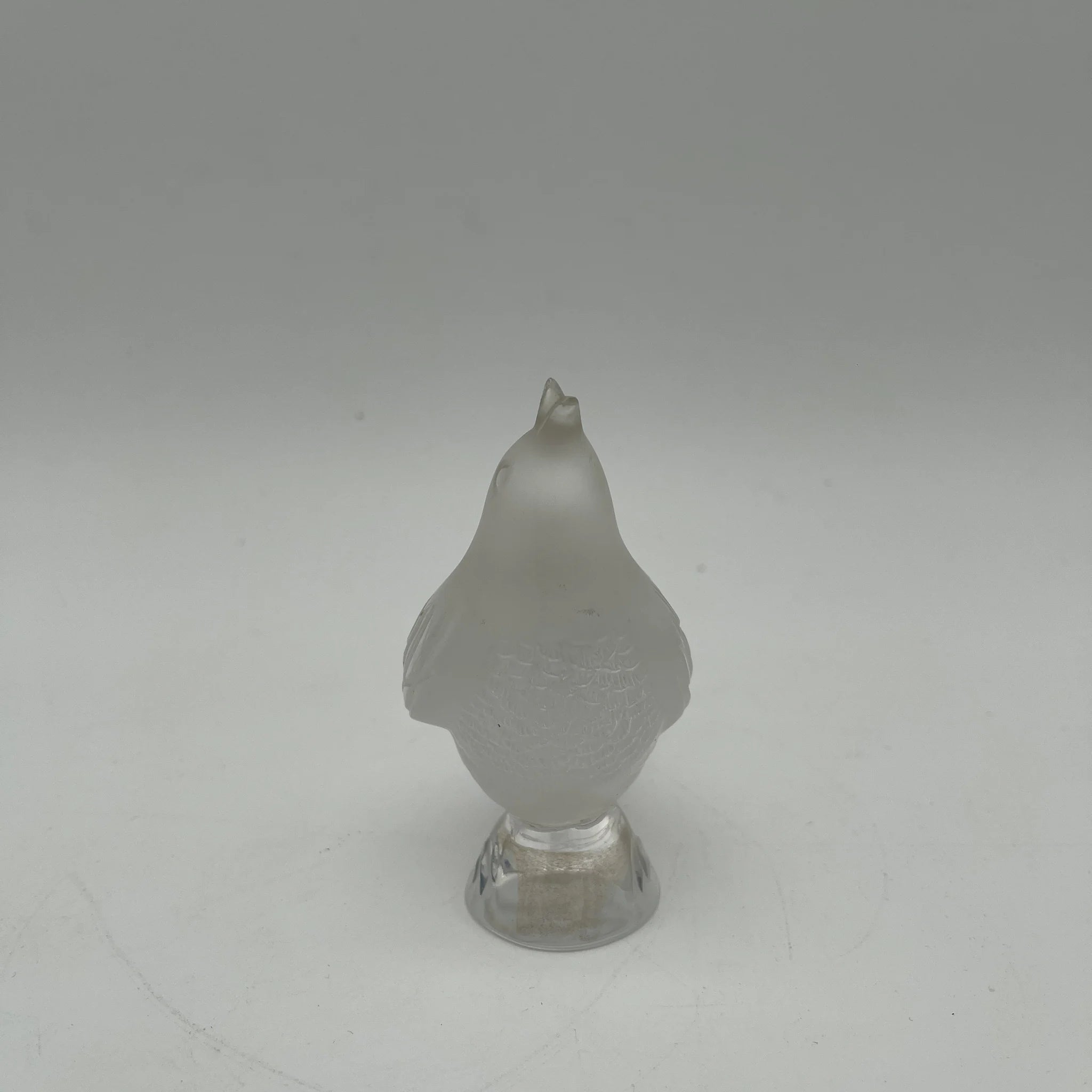 【アンティーク】 ガラスオブジェ / LALIQUE(ラリック) / Chanteur(シャントゥール:歌う小鳥) / ガラス / サテン仕上げ,エッチング,型吹きガラス