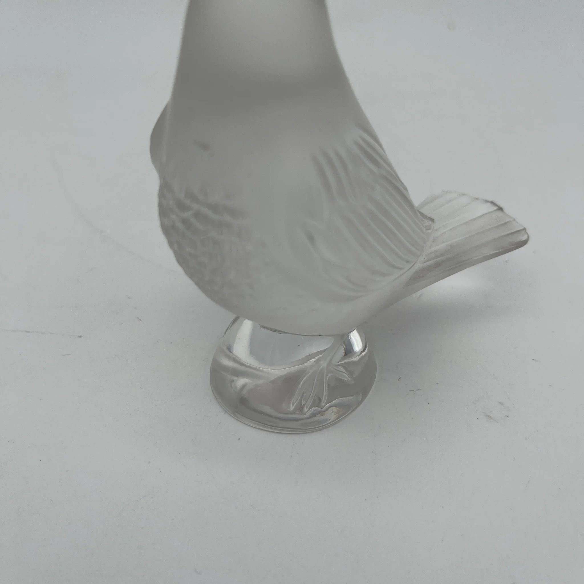 【アンティーク】 ガラスオブジェ / LALIQUE(ラリック) / Chanteur(シャントゥール:歌う小鳥) / ガラス / サテン仕上げ,エッチング,型吹きガラス