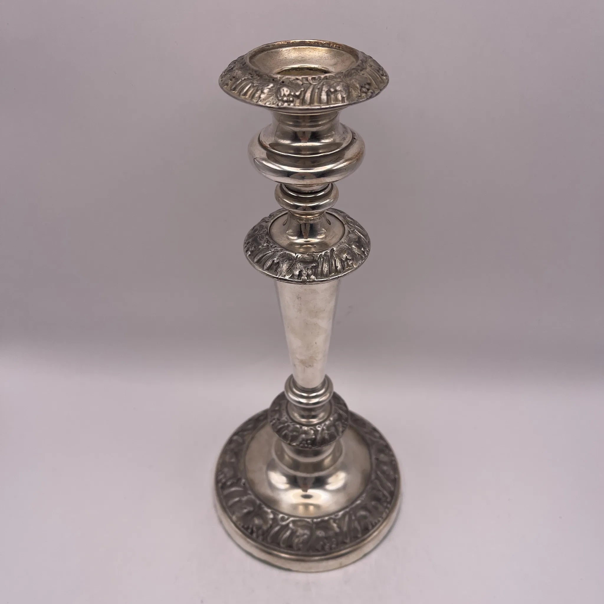 【ビンテージ】 キャンドルスタンド / シルバープレート(銀メッキ) / イギリス / ガドルーニング,ネオクラシカル