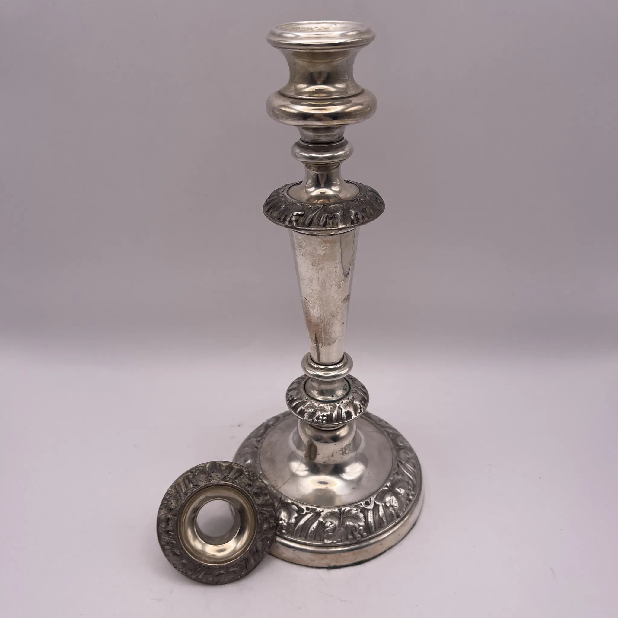 Vintage Candlestick / Silver Plated / England / Gudruning, Neoclassical