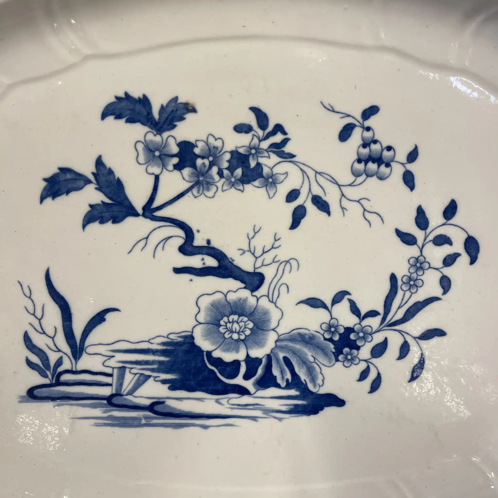 Antique Large Plate / Tournai Porcelain / Blue & White / 18th Century (Estimated) / Porcelain / Belgium
