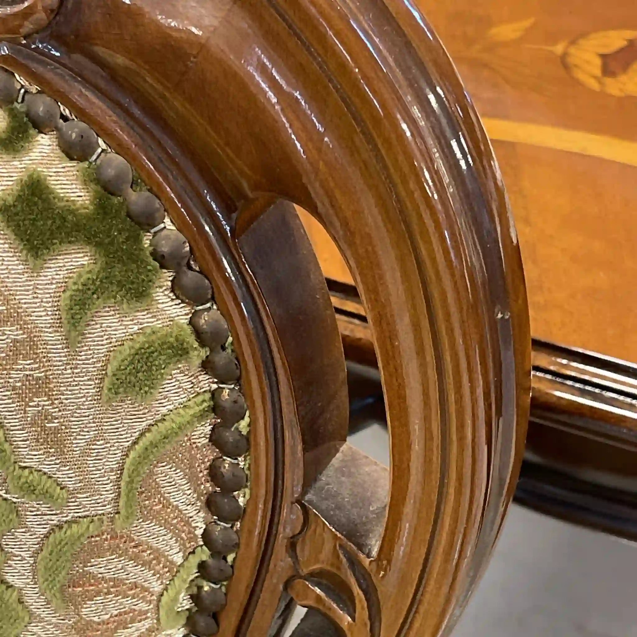 【リユース】 アンティーク調アームチェア / イタリア / 金華山織り