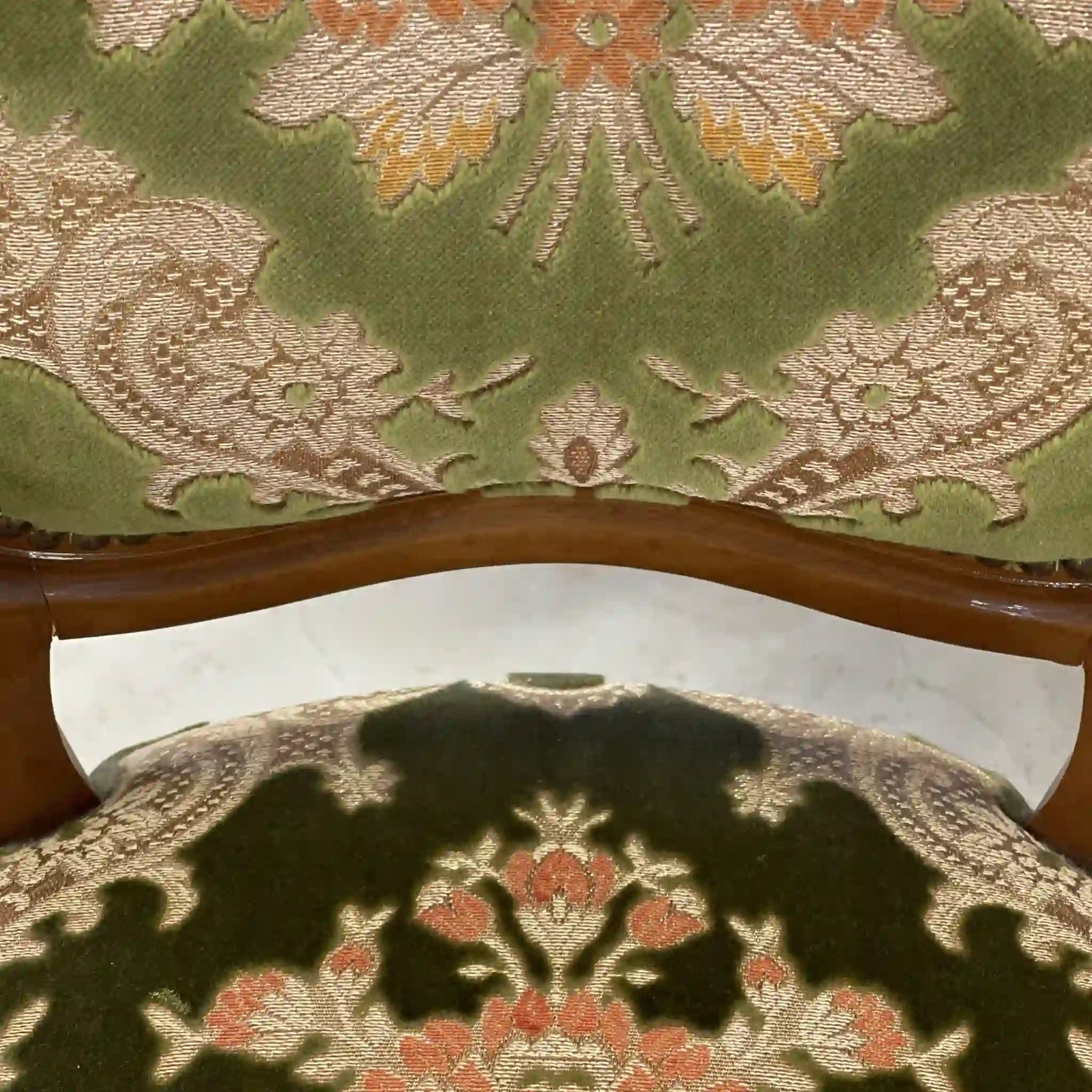 【リユース】 アンティーク調アームチェア / イタリア / 金華山織り