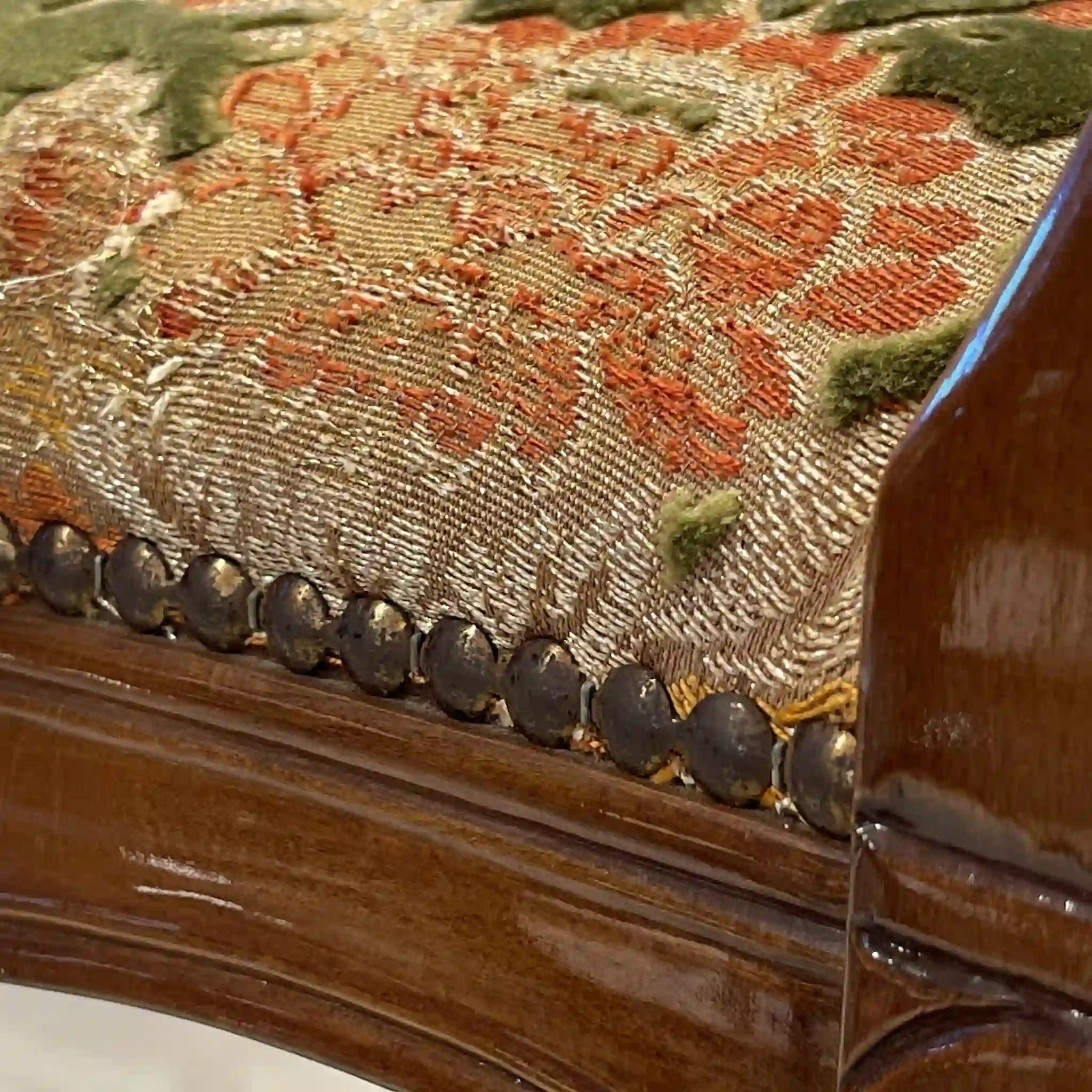 【リユース】 アンティーク調アームチェア / イタリア / 金華山織り