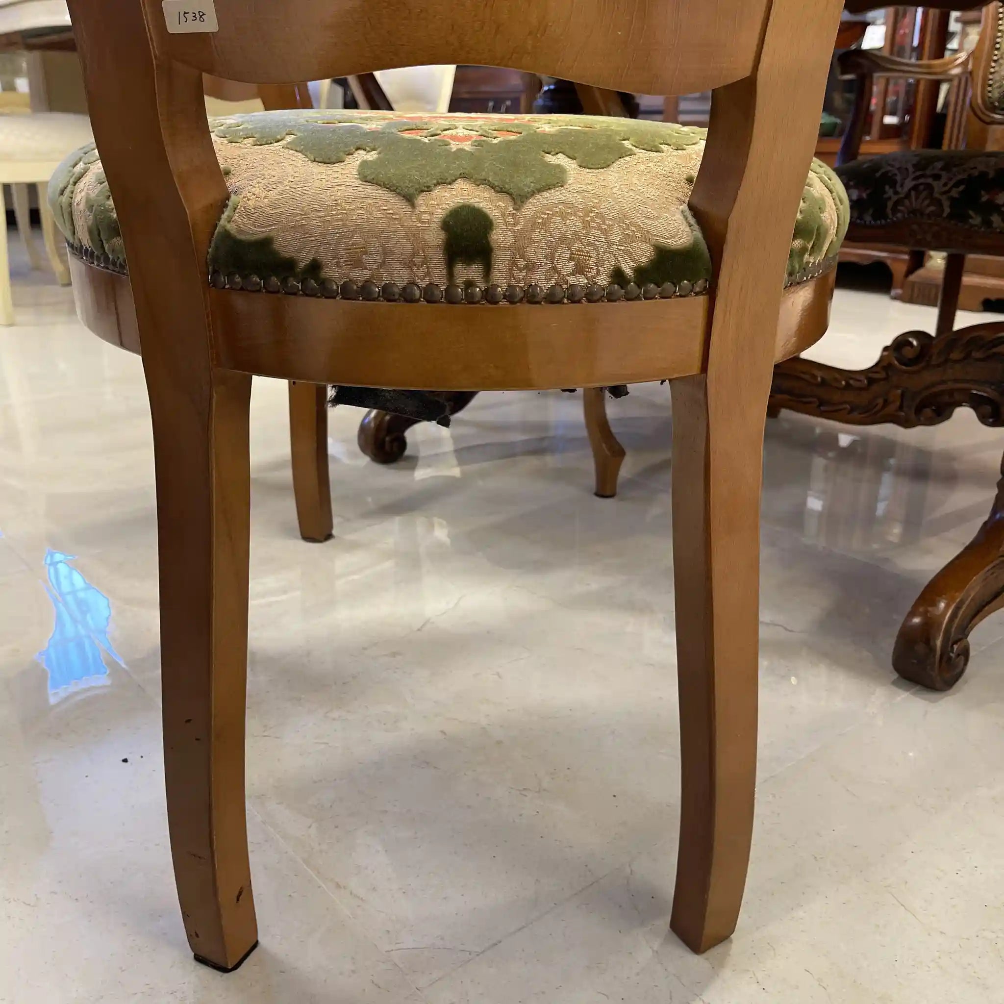 【リユース】 アンティーク調アームチェア / イタリア / 金華山織り